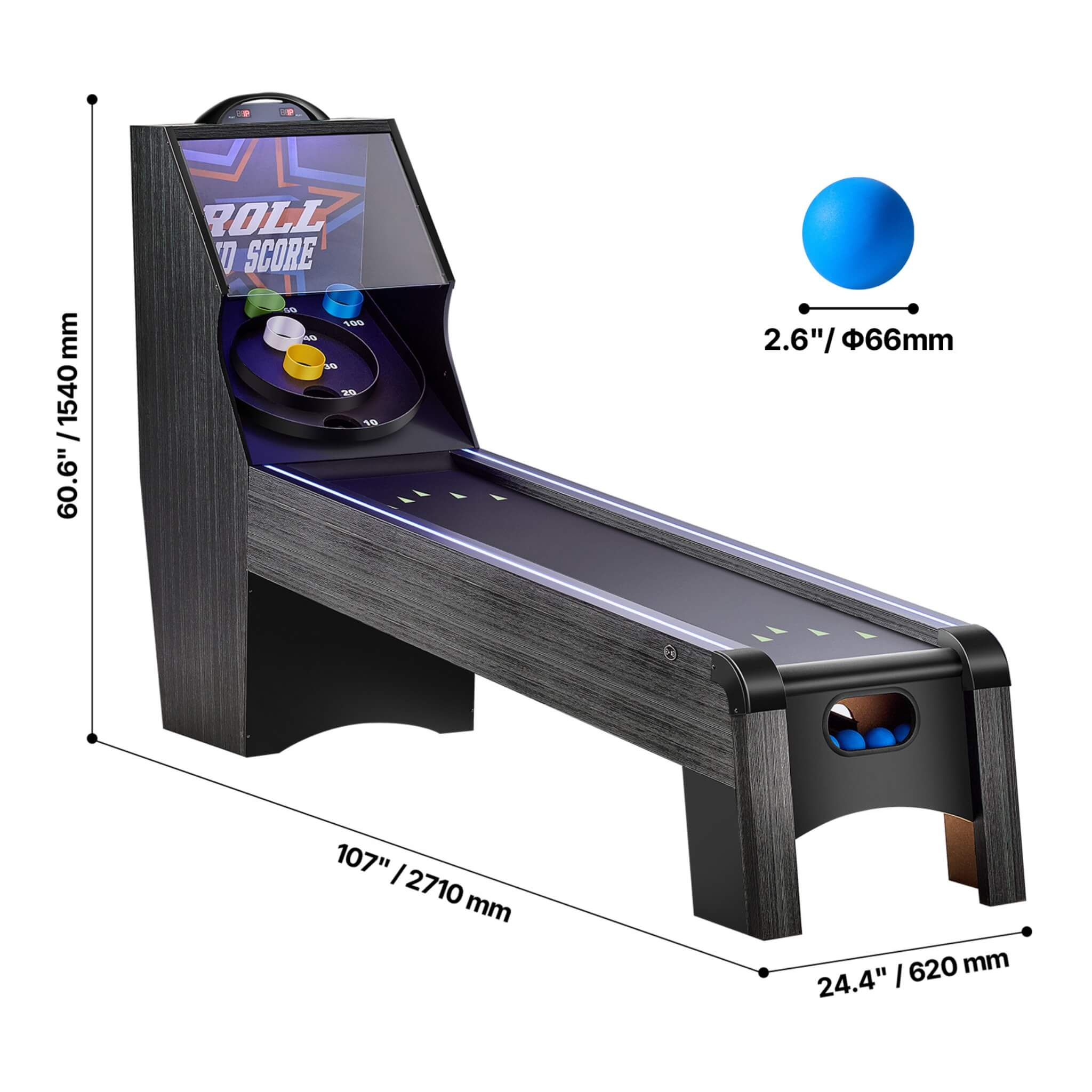 9FT Roll And Score Game Table With Automatic Ball Return (SAK49172)