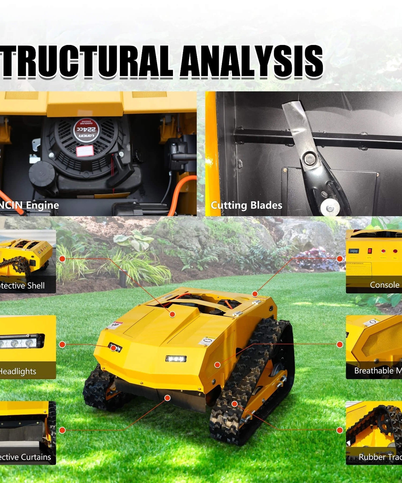 9HP 21-Inch Industrial Remote-Controlled Lawn Mower (SAK71845)