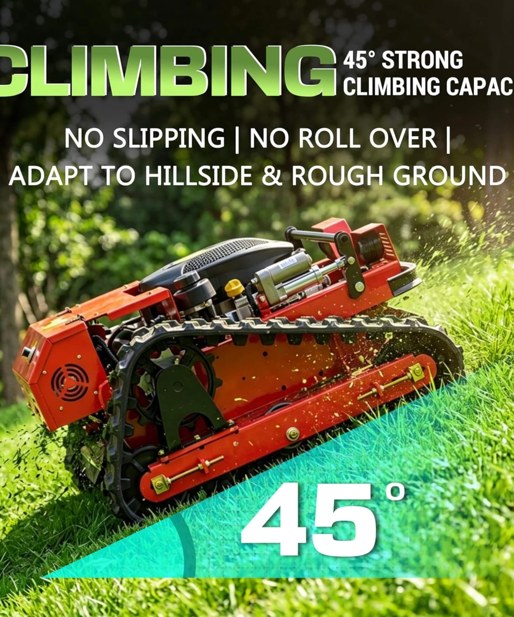 Heavy-Duty 9HP 225CC Remote-Controlled All-Terrain Gas-Powered Lawn Mower With 21-Inch Cutting Width (SAK78412)