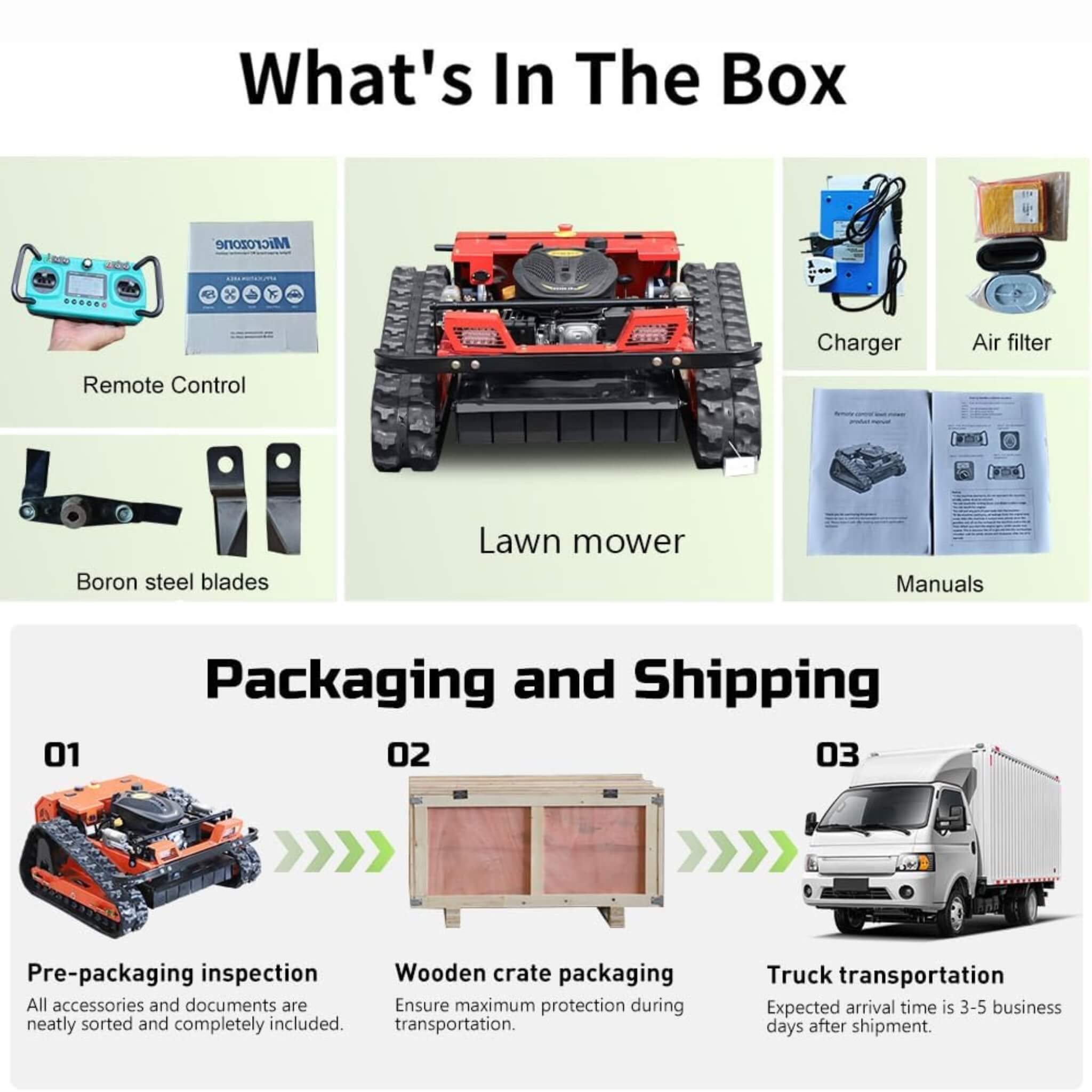 Heavy-Duty 9HP 225CC Remote-Controlled All-Terrain Gas-Powered Lawn Mower With 21-Inch Cutting Width (SAK78412)