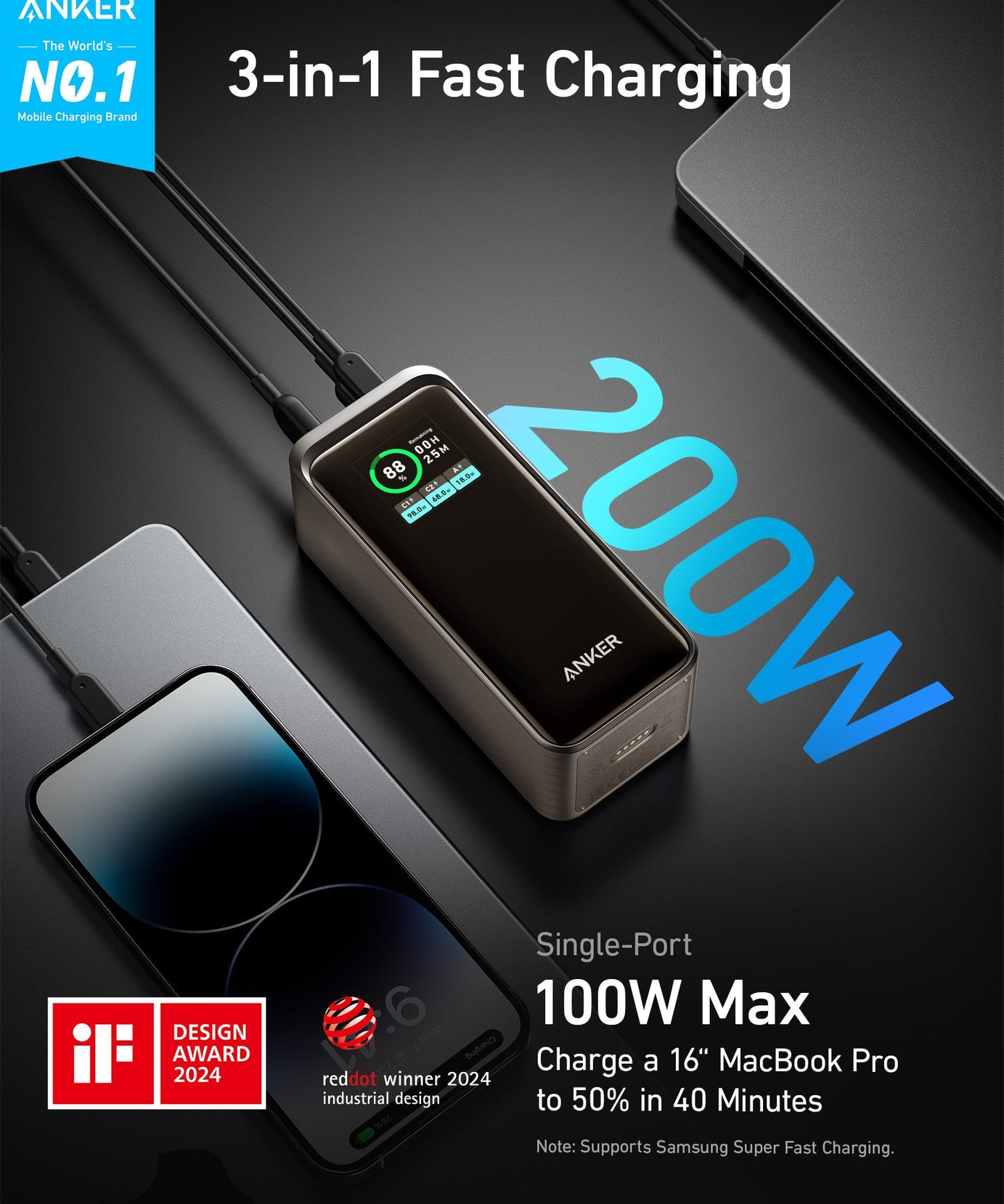 Anker Prime Power Bank (20K, 200W)