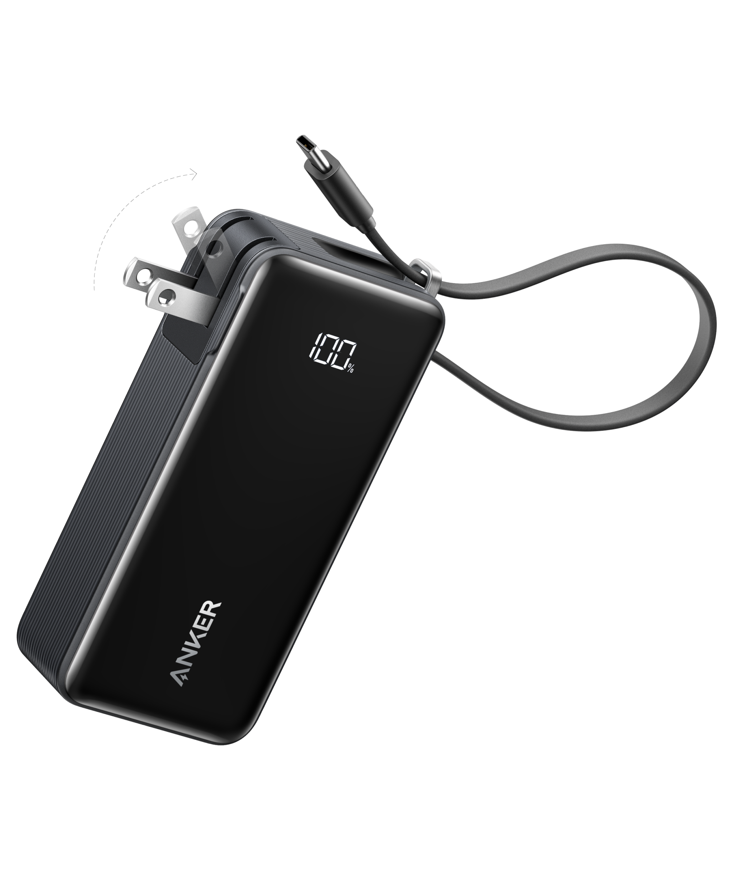 Anker Power Bank (10K, Fusion, Built-In Cable)