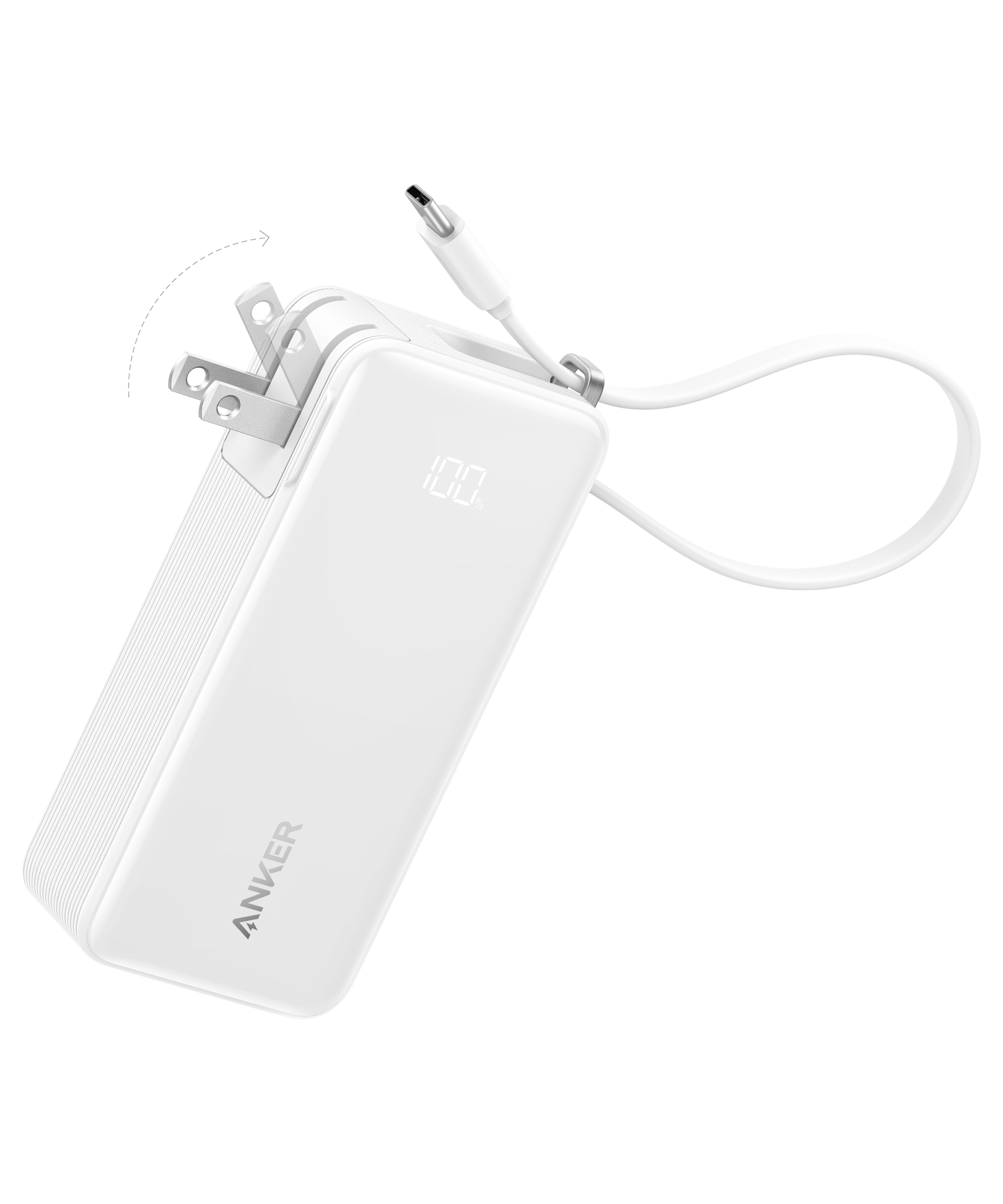 Anker Power Bank (10K, Fusion, Built-In Cable)