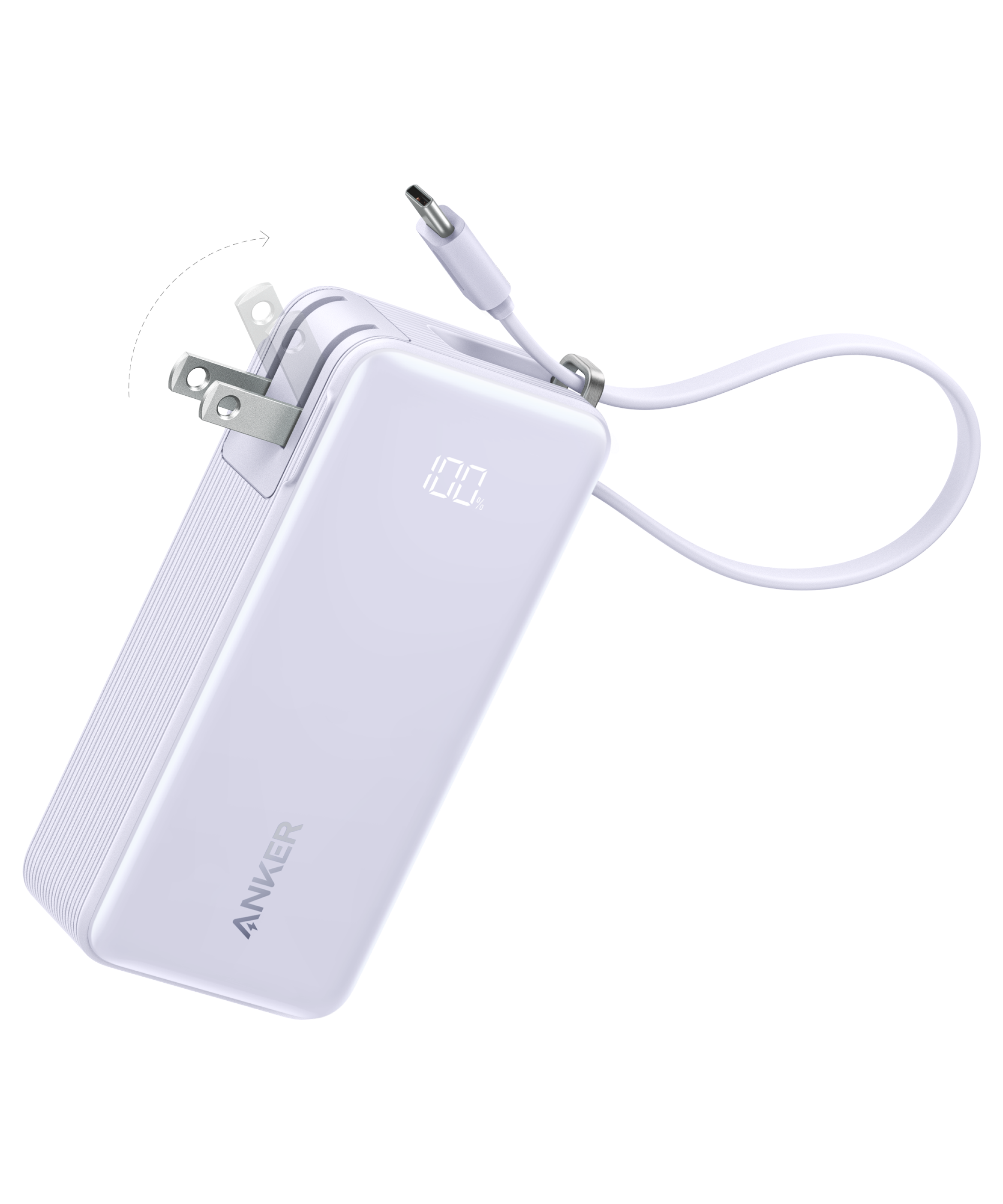 Anker Power Bank (10K, Fusion, Built-In Cable)