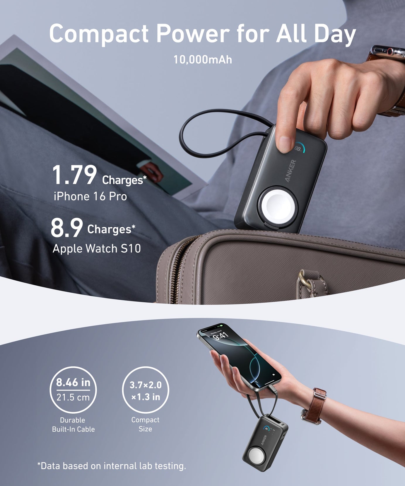 Anker MagGo Power Bank (10K, 35W, For Apple Watch)