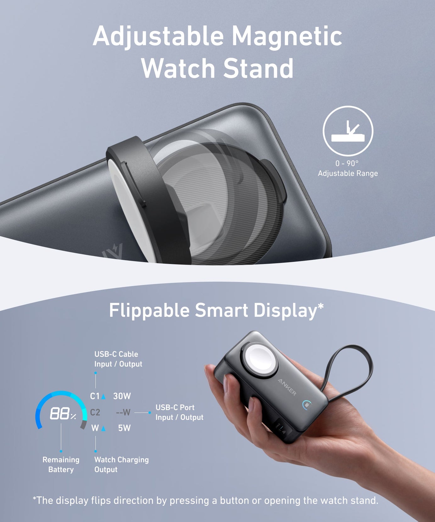Anker MagGo Power Bank (10K, 35W, For Apple Watch)