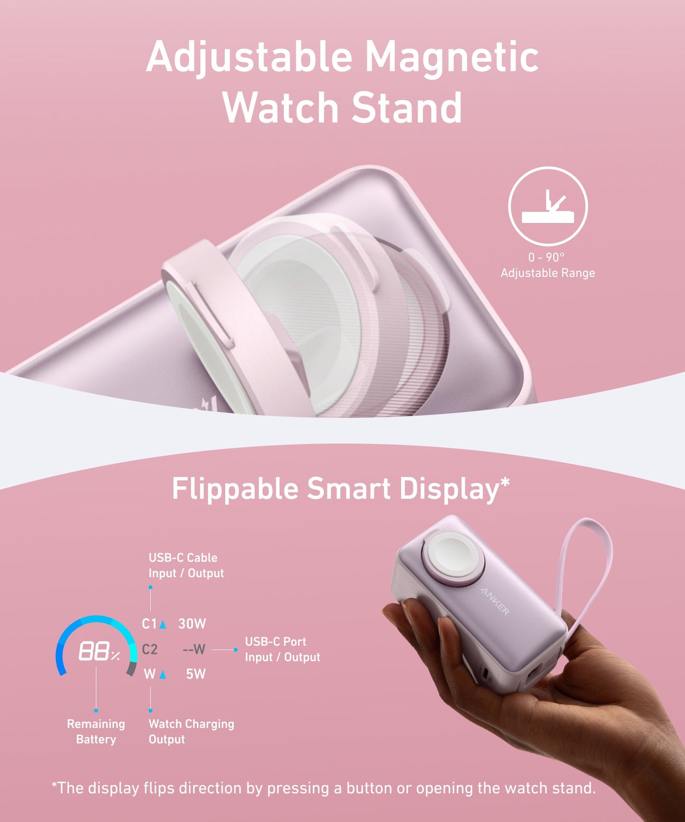 Anker MagGo Power Bank (10K, 35W, For Apple Watch)