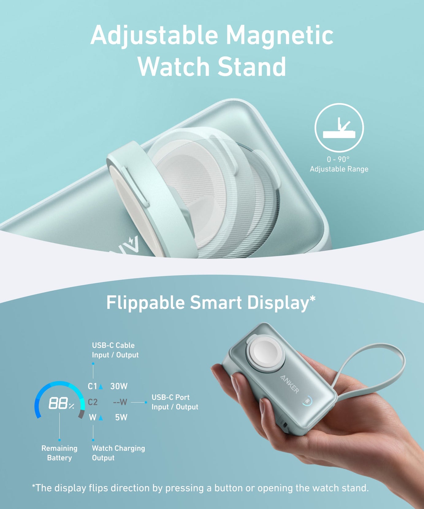 Anker MagGo Power Bank (10K, 35W, For Apple Watch)