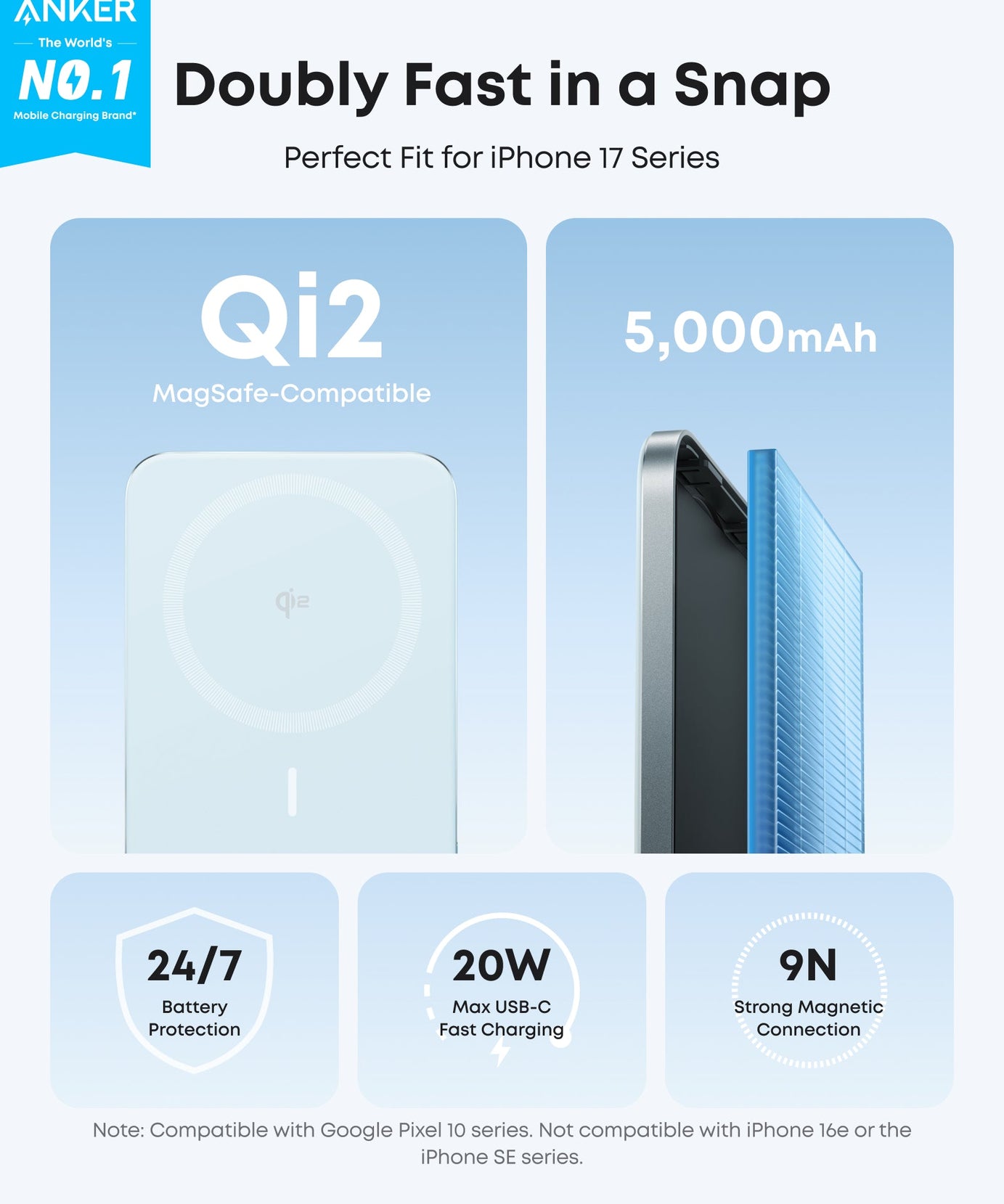 Anker Nano Power Bank (5K, MagGo, Slim)