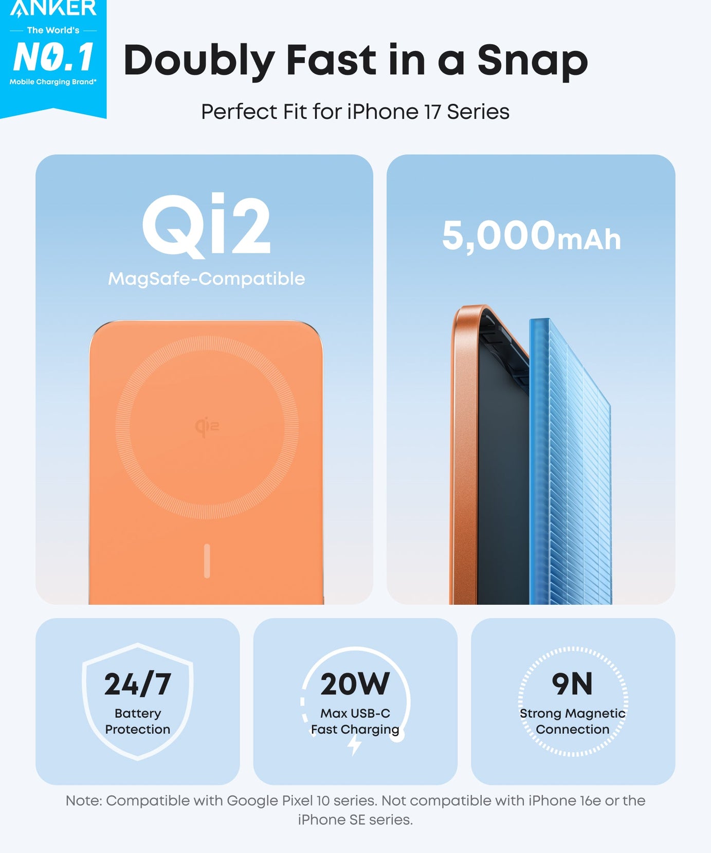 Anker Nano Power Bank (5K, MagGo, Slim)
