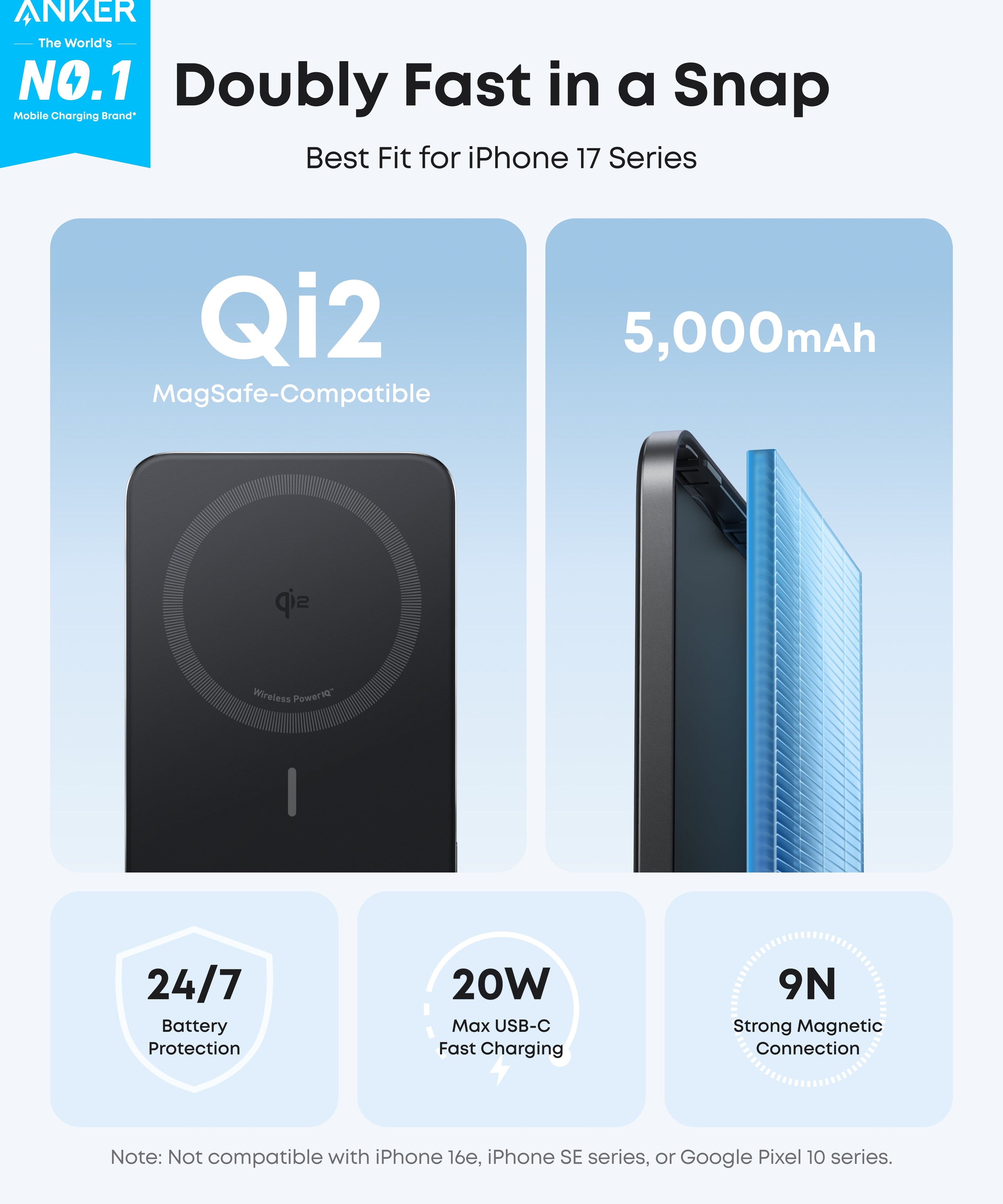 Anker Nano Power Bank (5K, MagGo, Slim)