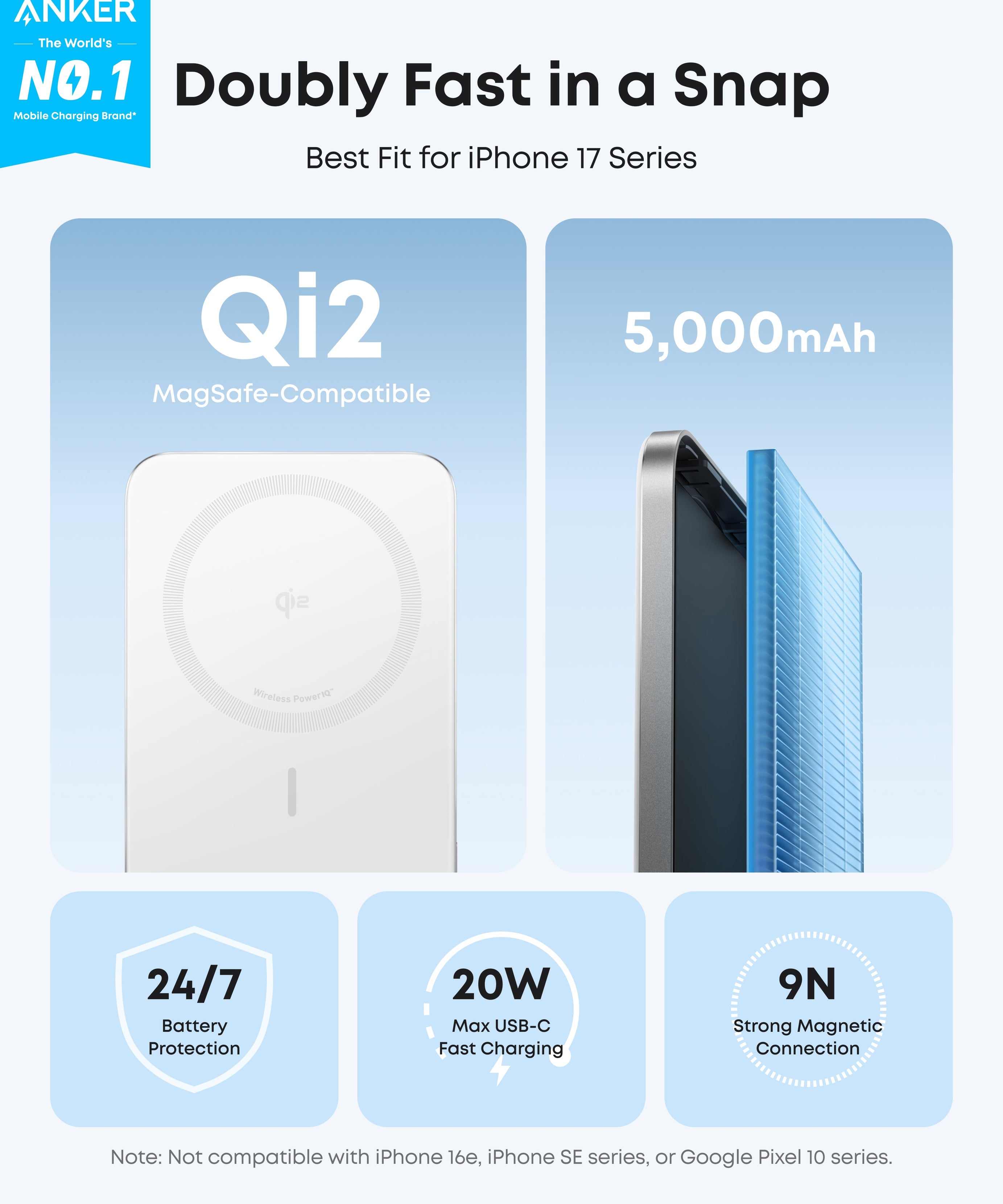Anker Nano Power Bank (5K, MagGo, Slim)