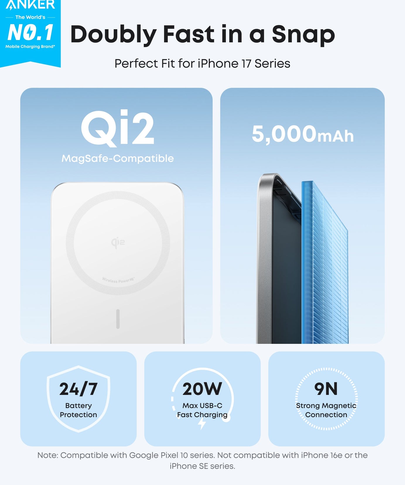 Anker Nano Power Bank (5K, MagGo, Slim)