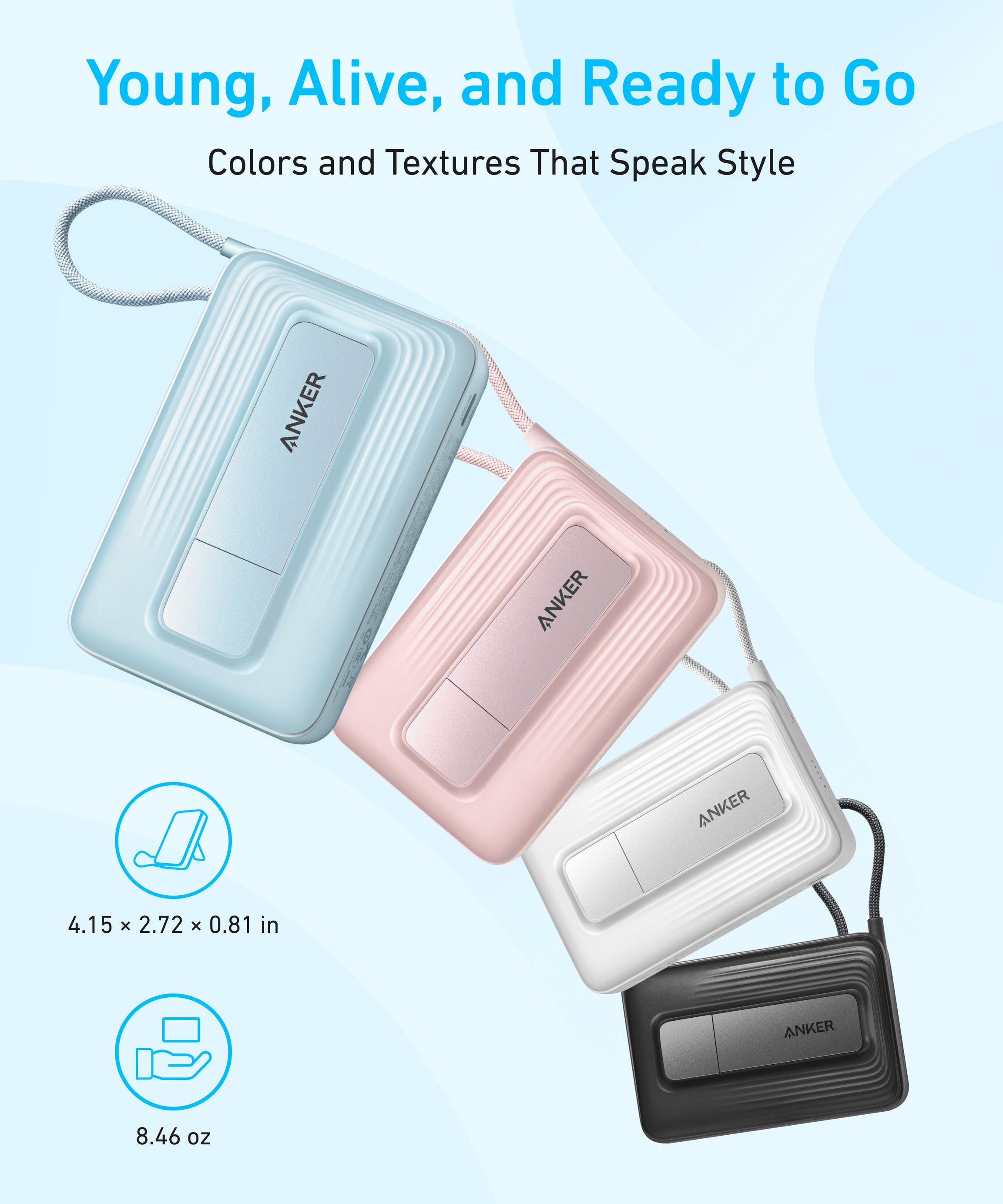 Anker Zolo Magnetic Power Bank (10K, 30W, Built-in USB-C Cable)