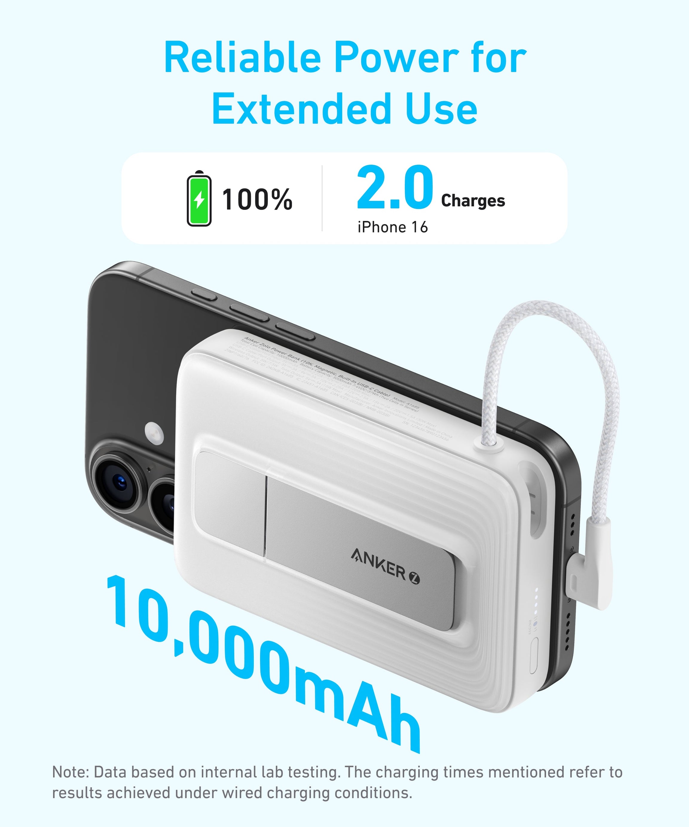 Anker Zolo Magnetic Power Bank (10K, 30W, Built-in USB-C Cable)
