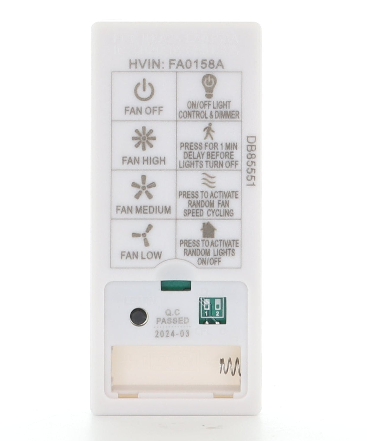 Harbor Breeze 4L000014680 Remote Control and Receiver Kit for Flanagan, Cumberland, Lindholm, and Marathon Ceiling Fans | A25-FA0158A | AM-3L - 4L000014680