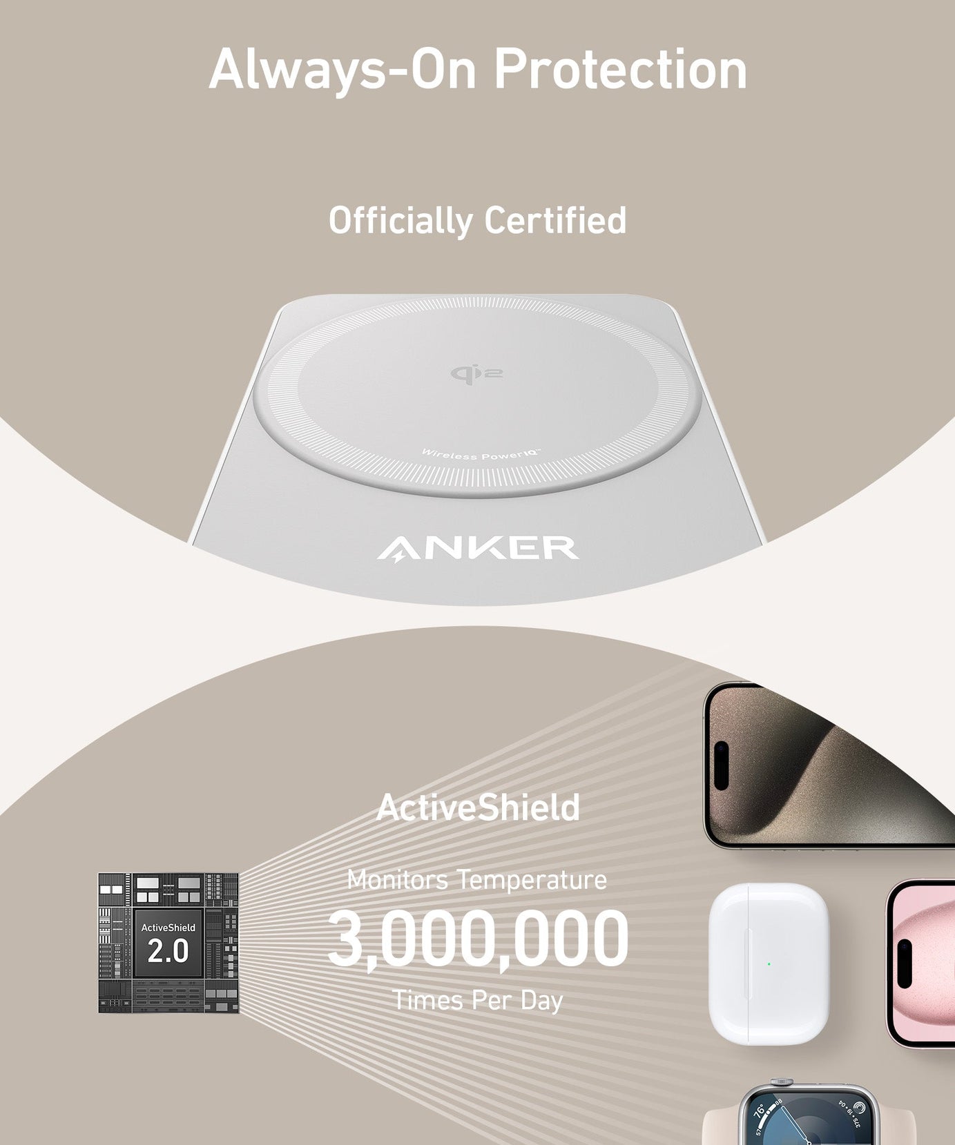 Anker MagGo Wireless Charging Station (Foldable 3-in-1)
