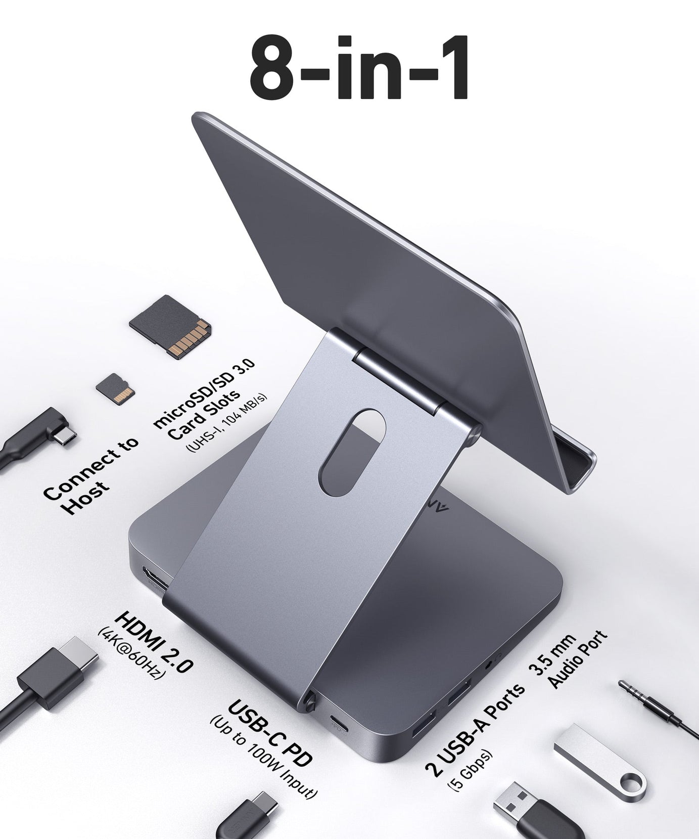 Anker 551 USB-C Hub (8-in-1, Tablet Stand)