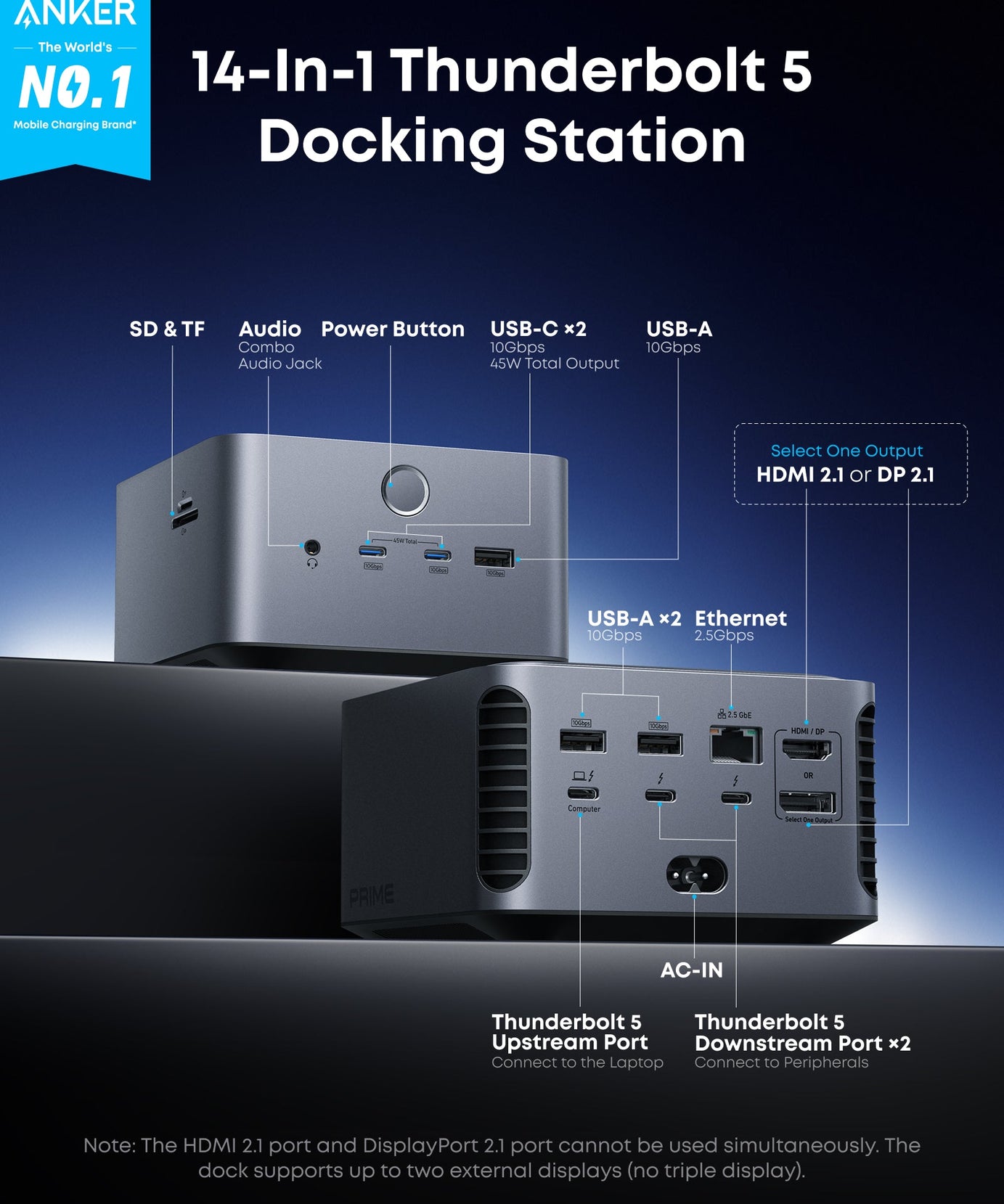 Anker Prime TB5 Docking Station (14-in-1, 8K, Thunderbolt 5 )