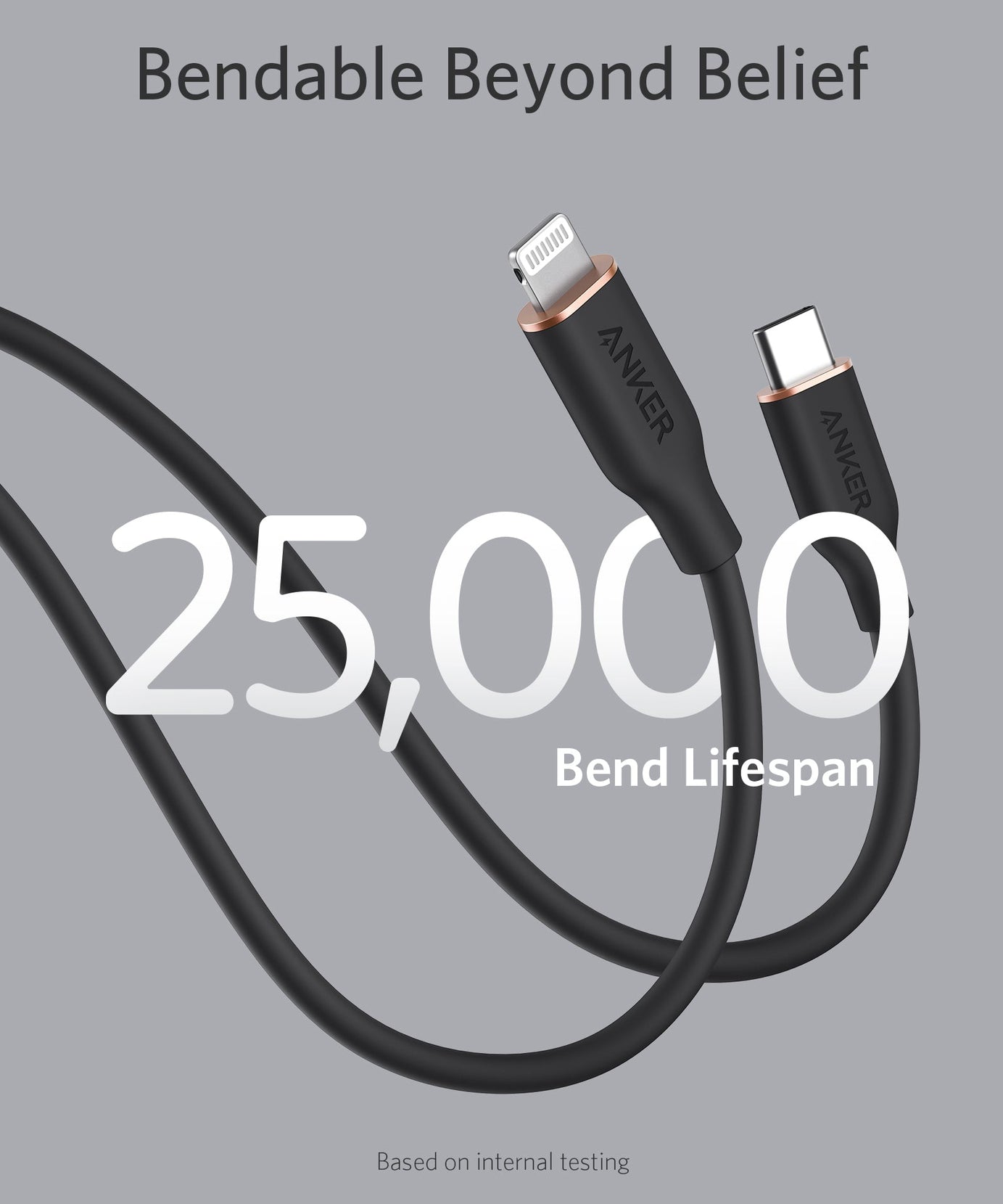 Anker <b>641</b> USB-C to Lightning Cable (Flow, 3 ft Silicone)