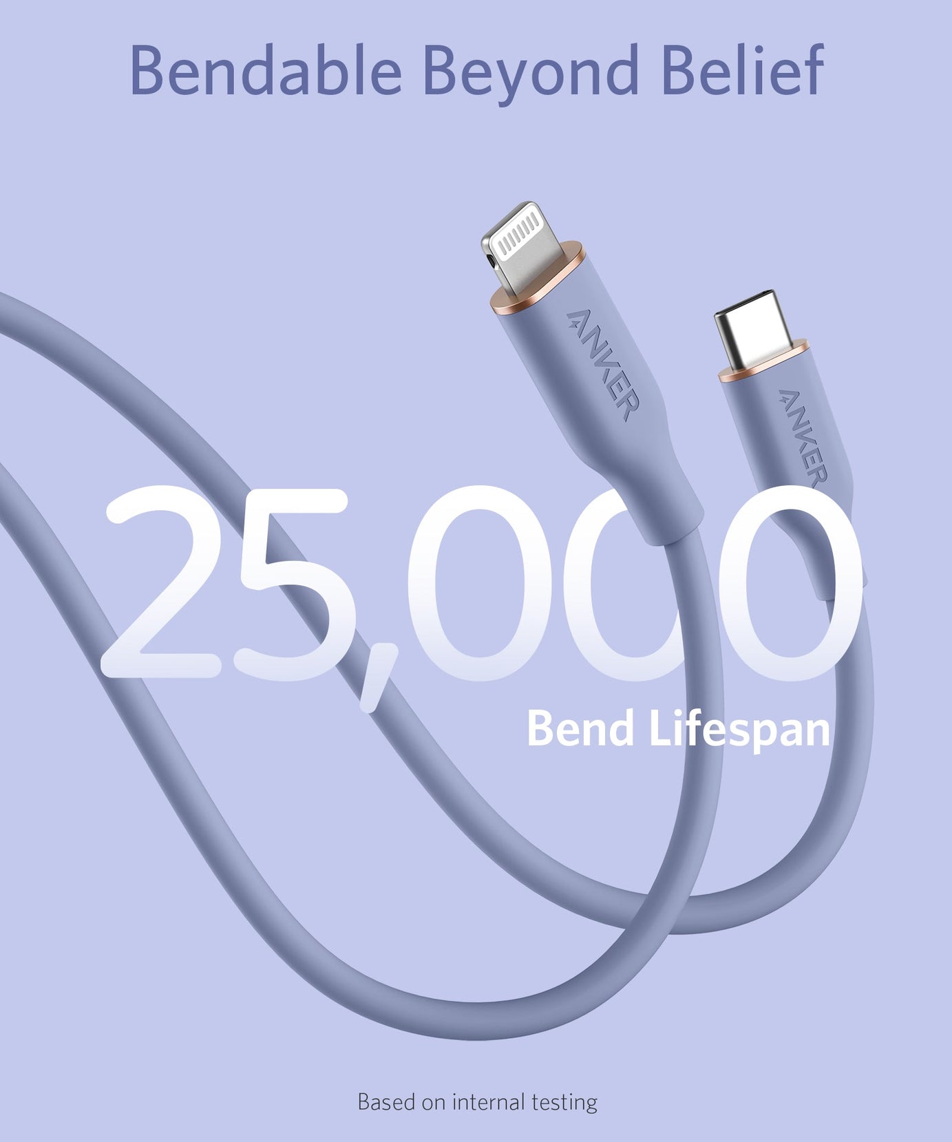 Anker <b>641</b> USB-C to Lightning Cable (Flow, 3 ft Silicone)