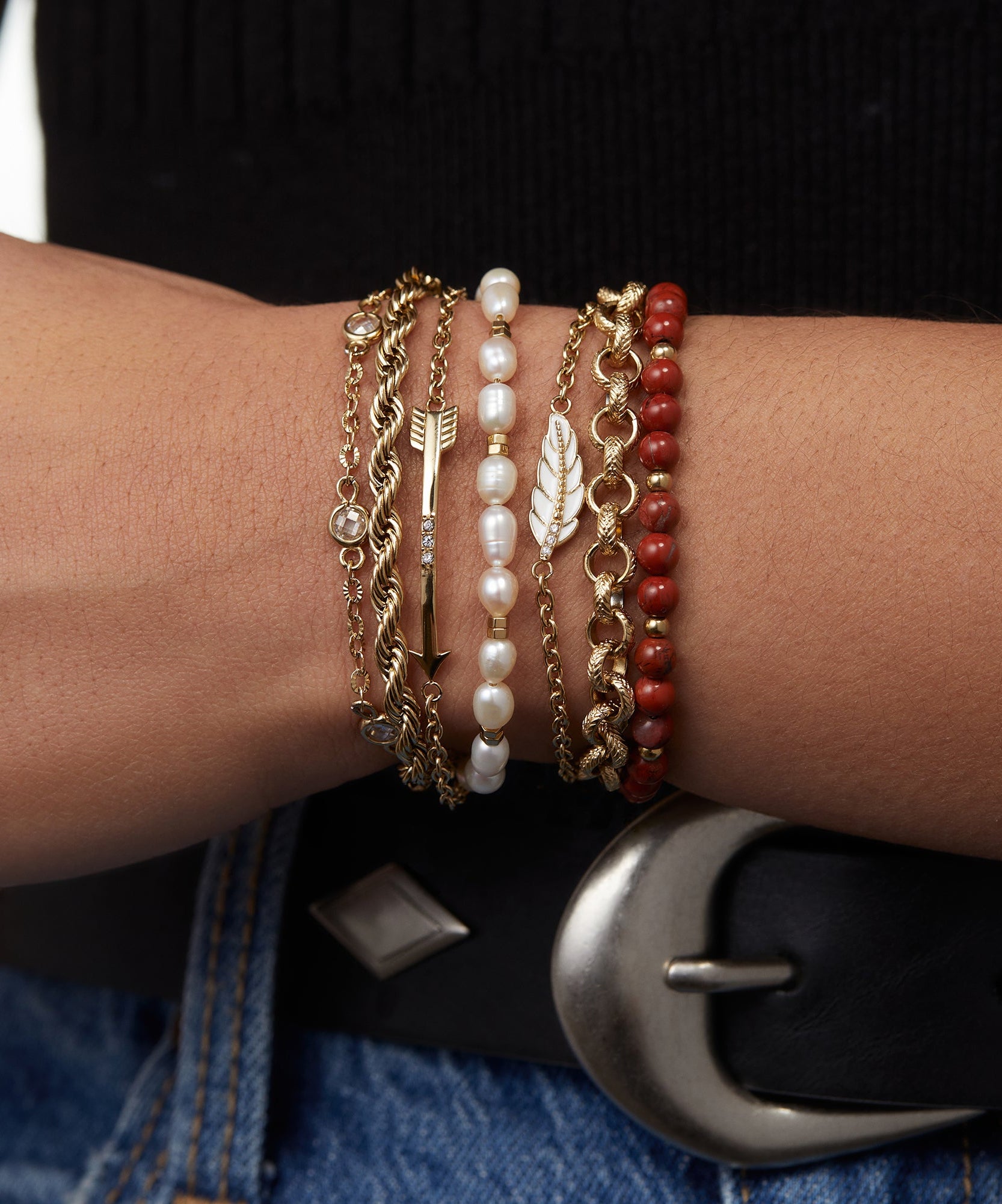 Crystal + Pearl Stranded™ Bracelet Set