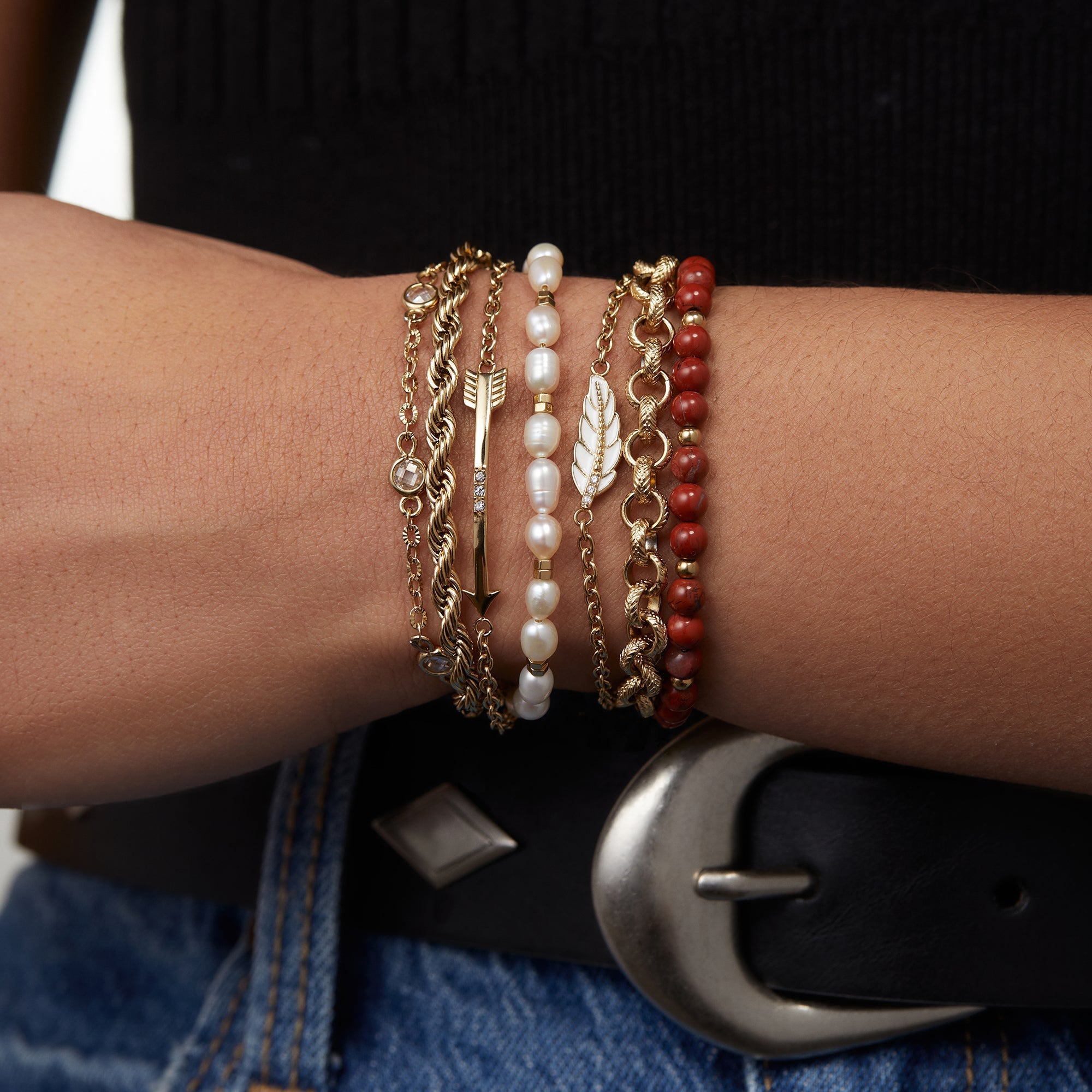 Crystal + Pearl Stranded™ Bracelet Set