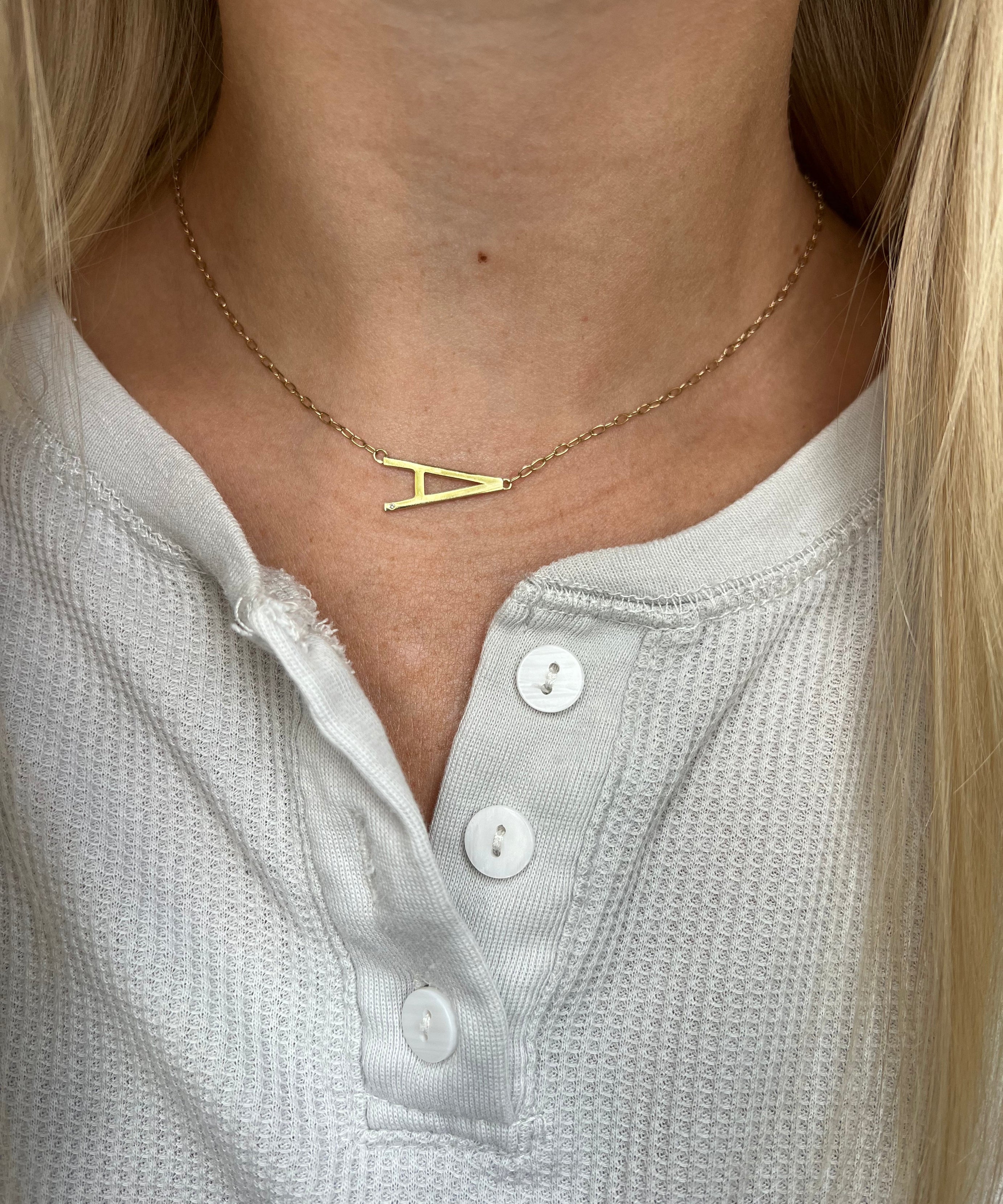 Initial A Precious Elongated Necklace
