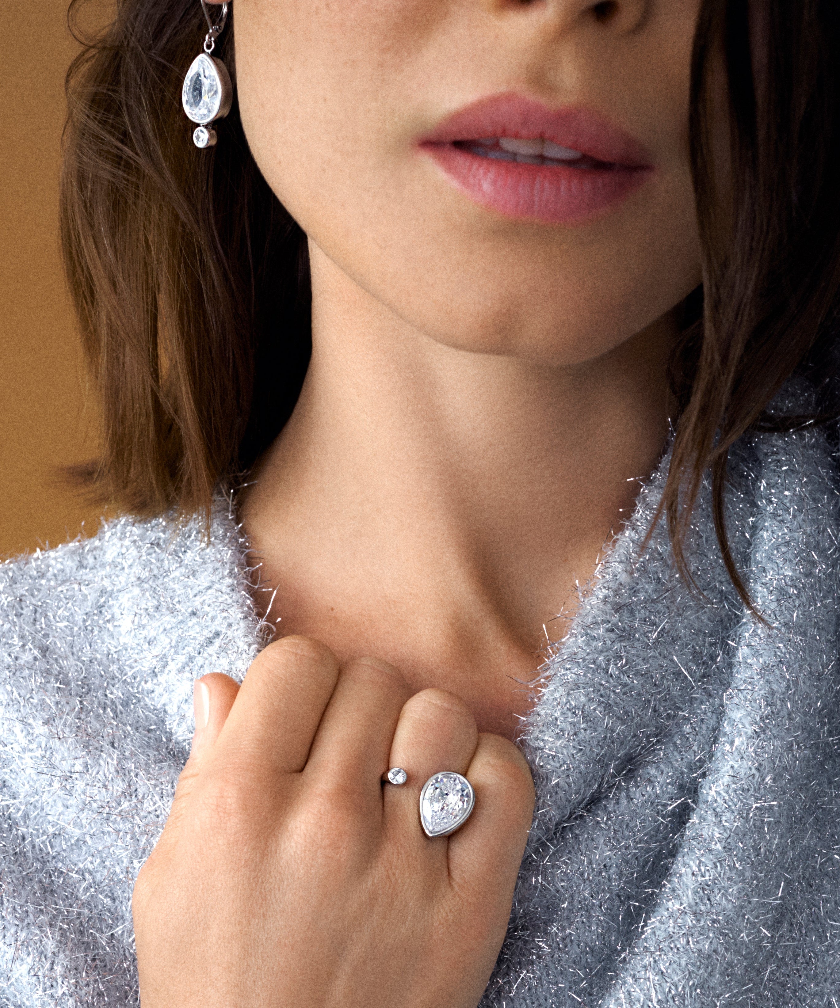 Teardrop Crystal Ring