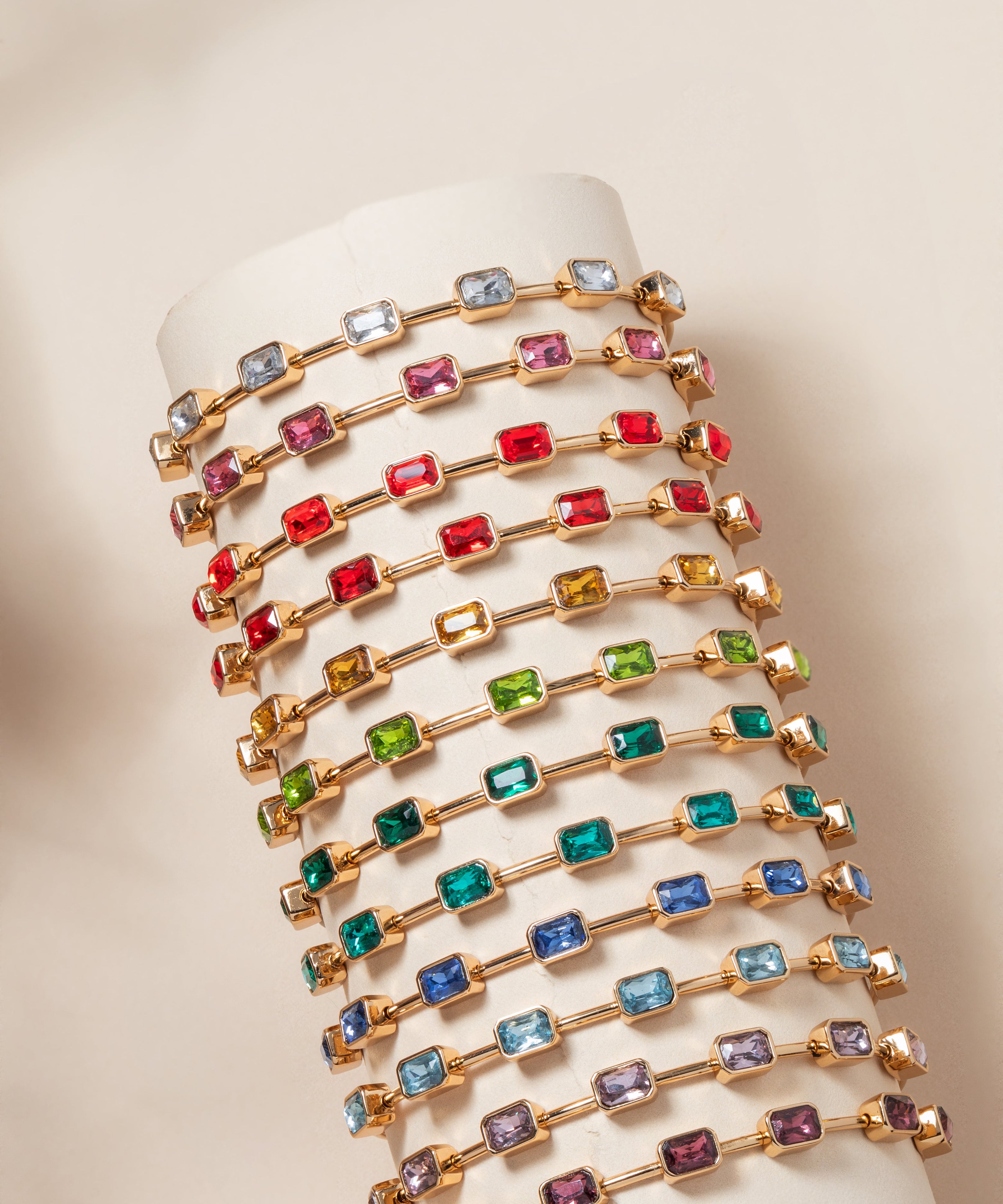 August Birthstone Emerald Cut Bangle