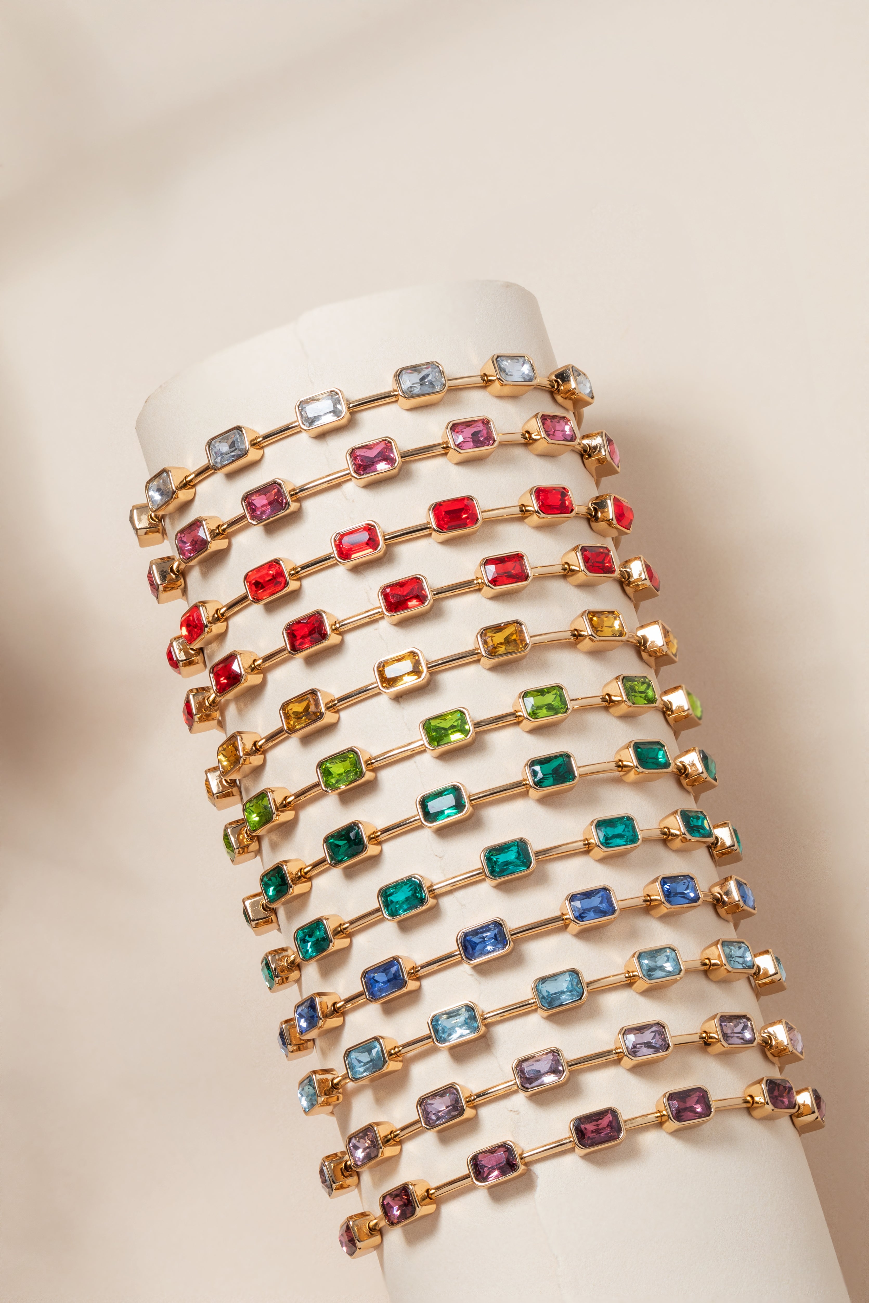 August Birthstone Emerald Cut Bangle
