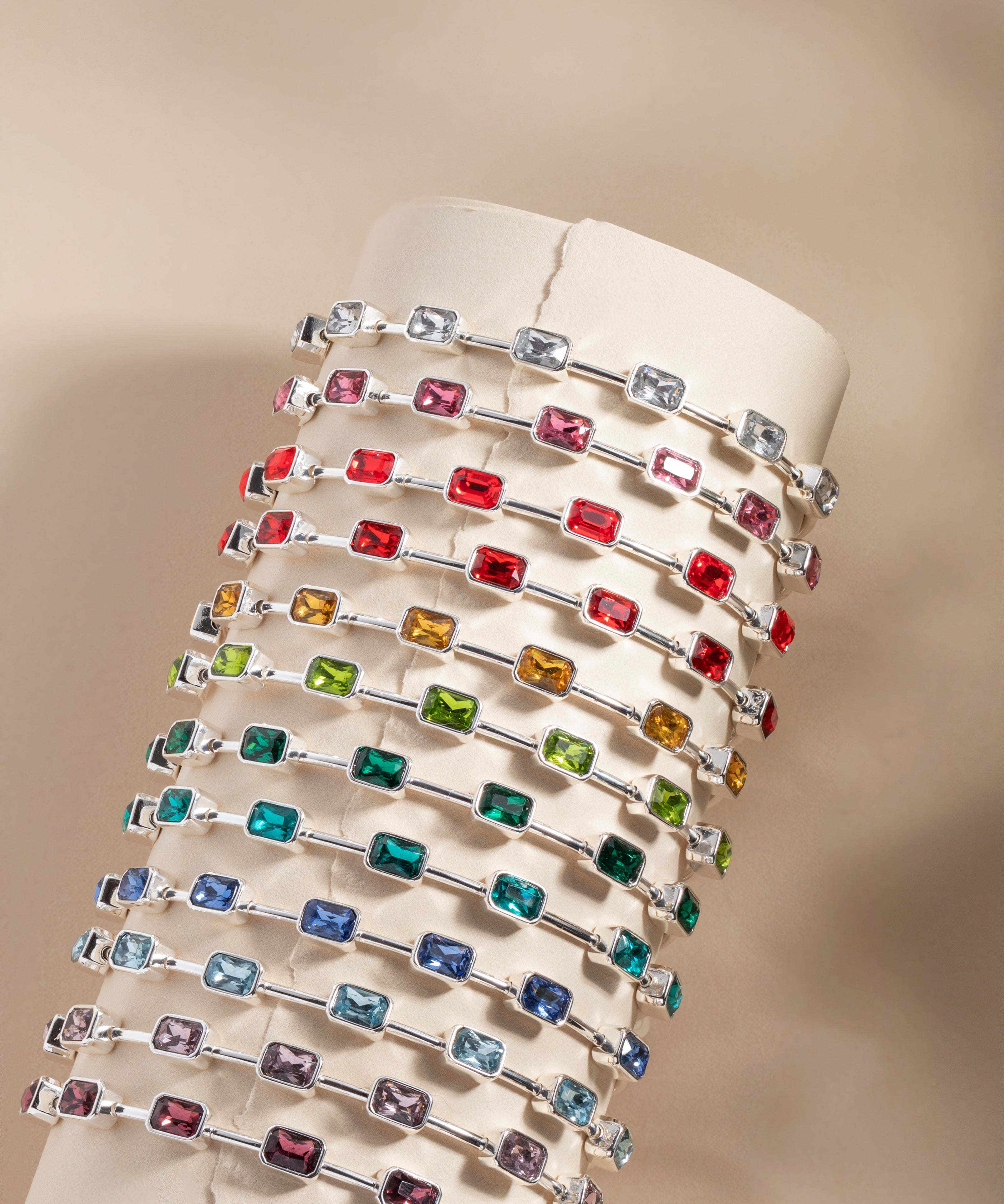 August Birthstone Emerald Cut Bangle