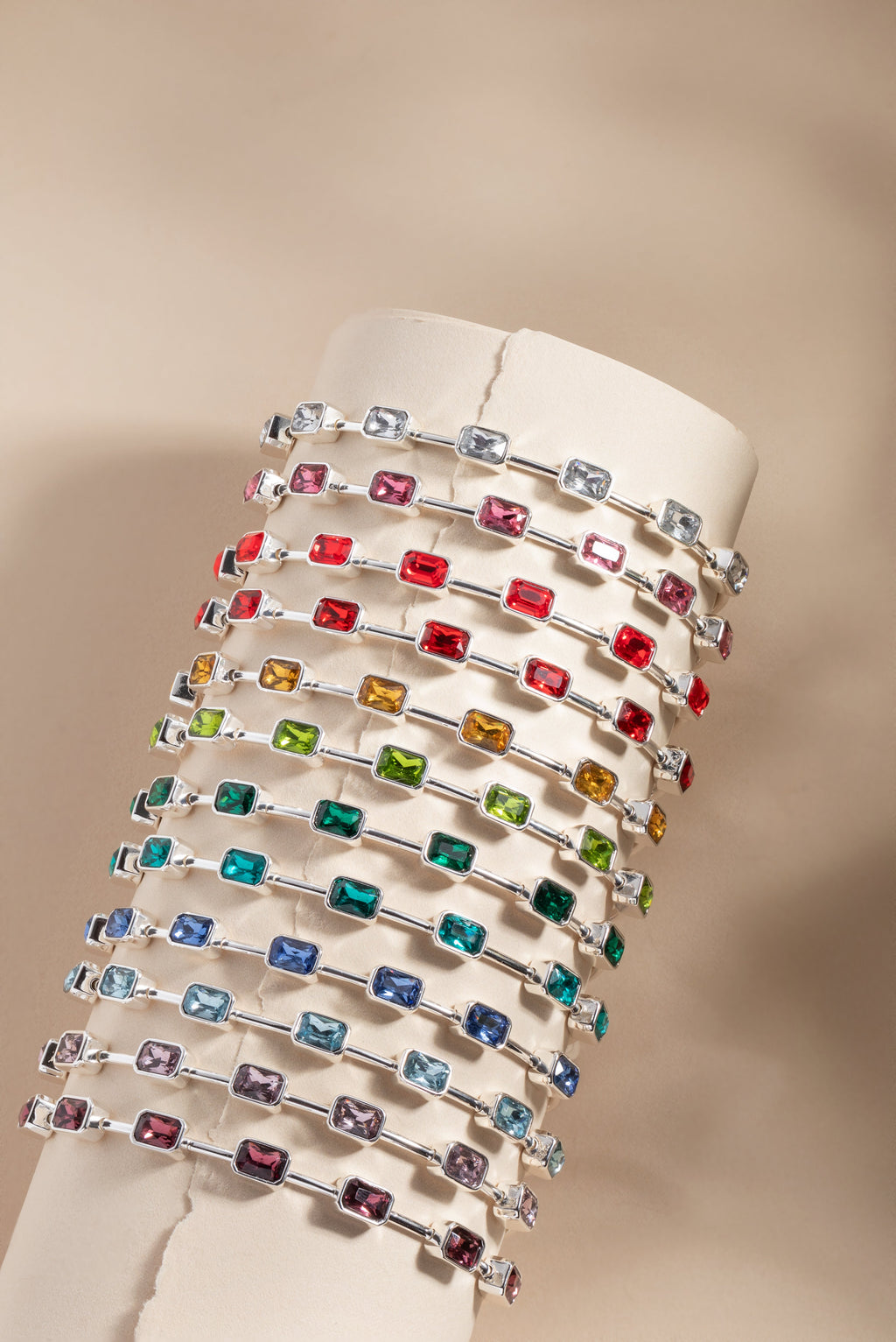 August Birthstone Emerald Cut Bangle