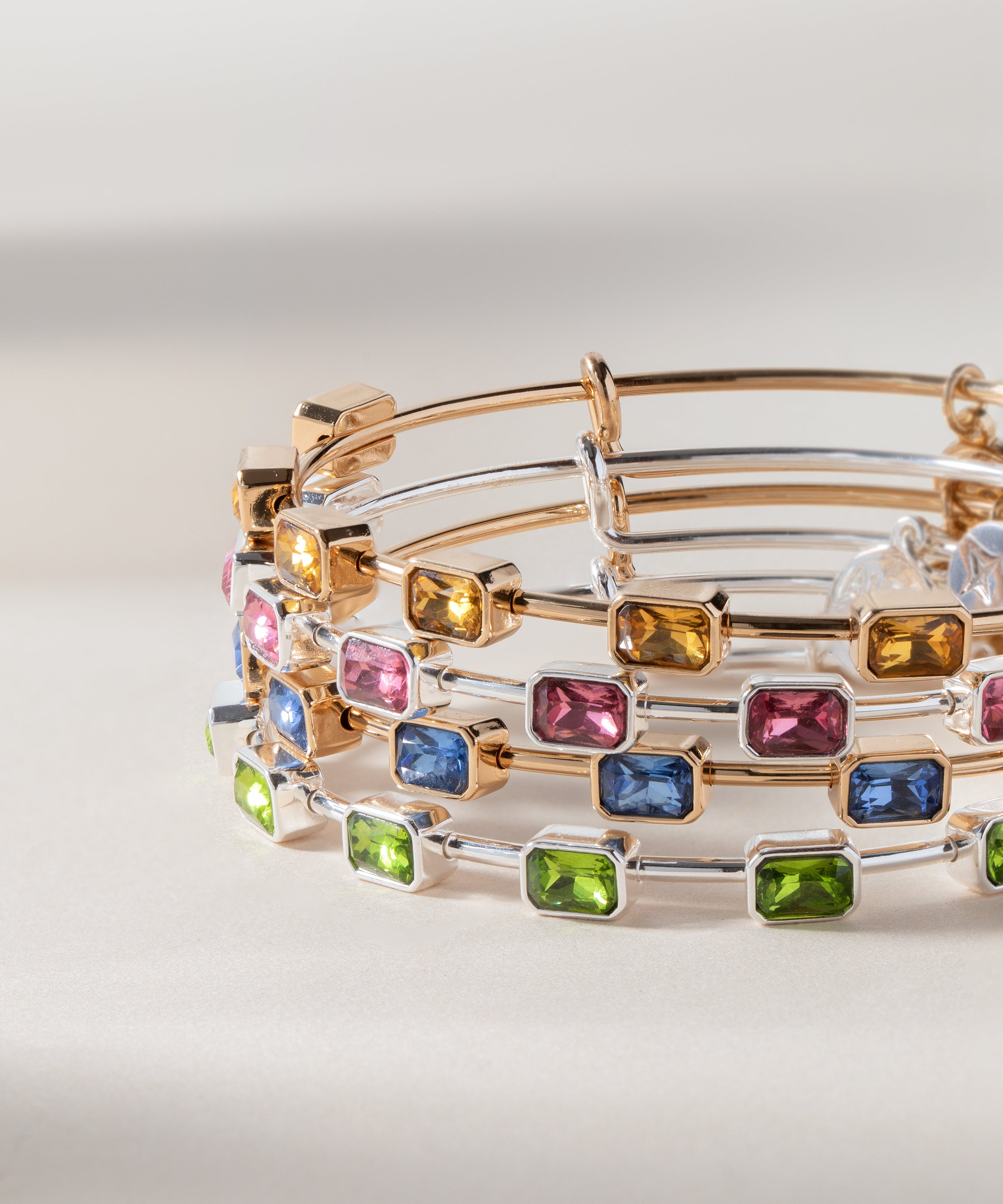 February Birthstone Emerald Cut Bangle