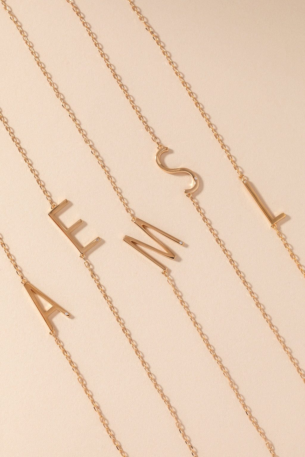 Initial S Precious Elongated Necklace