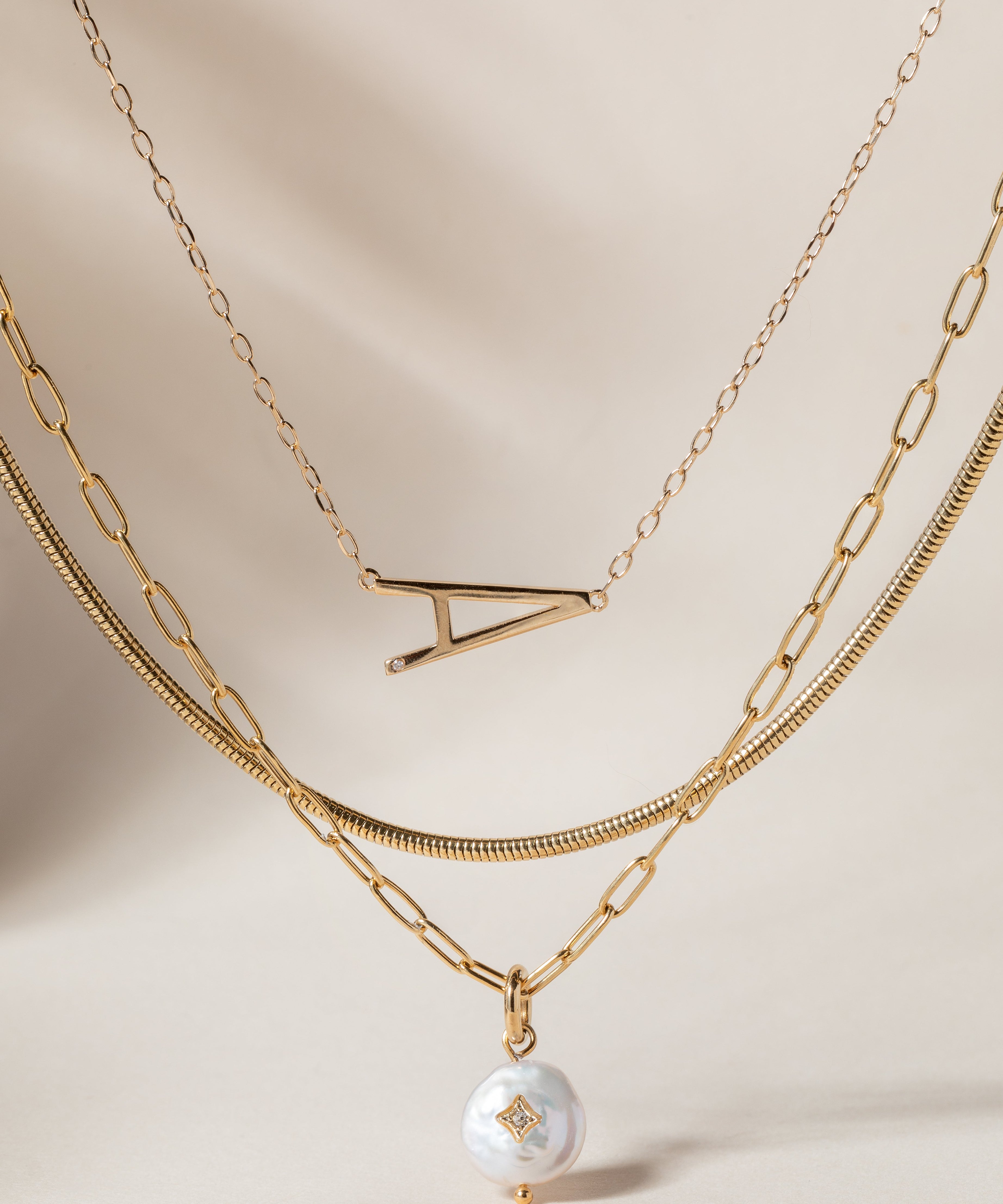 Initial A Precious Elongated Necklace