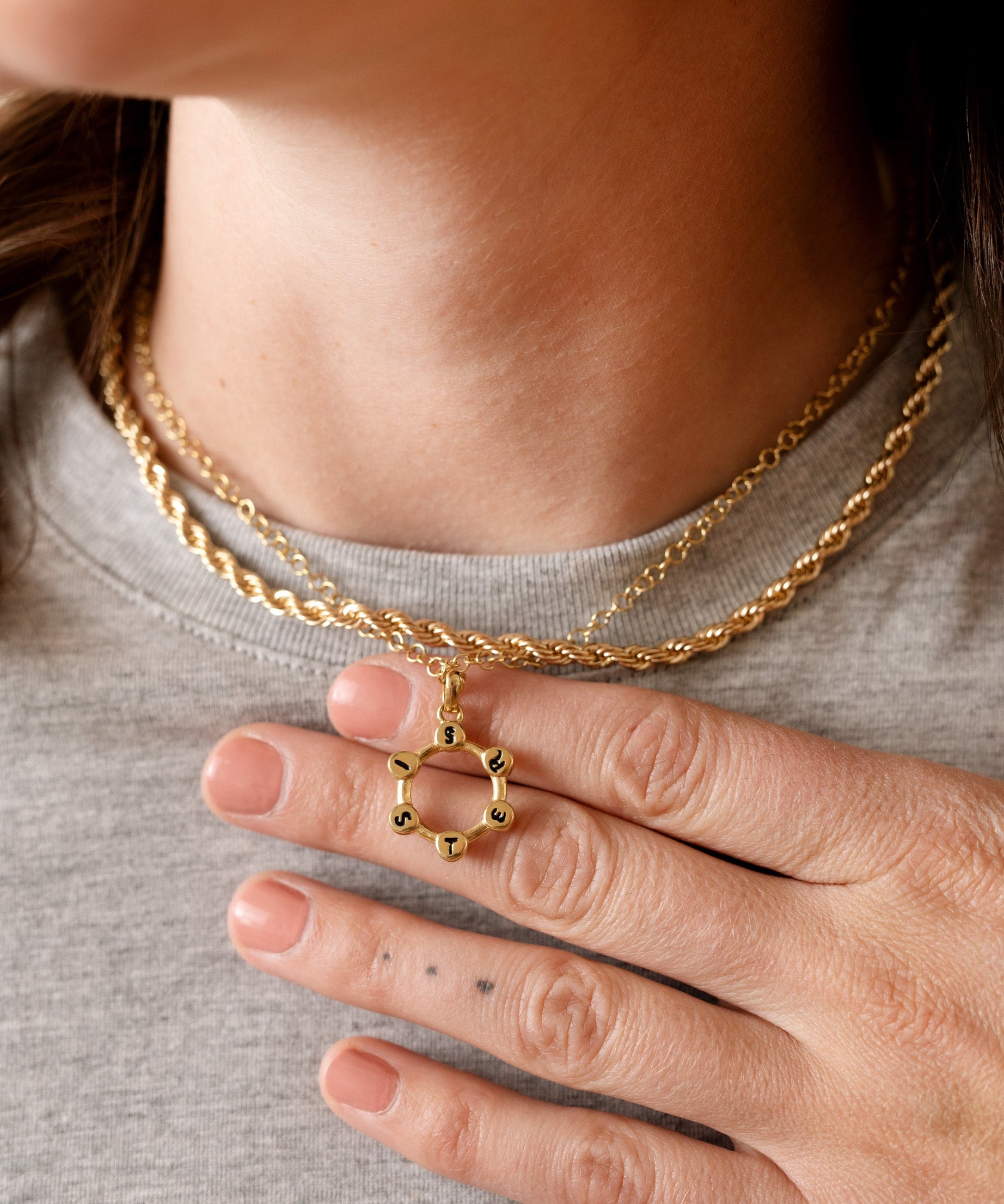 Sister Hidden Message Acrostic Necklace