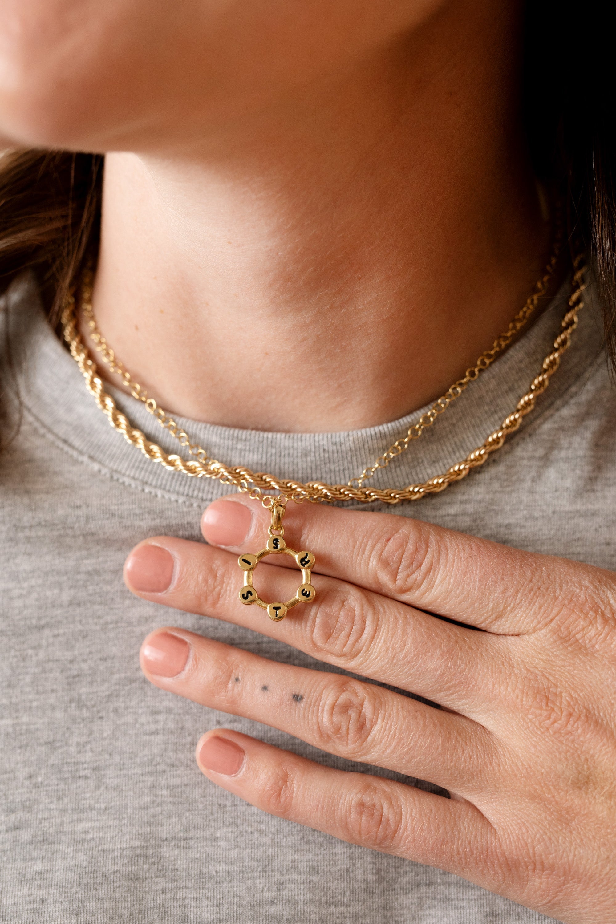 Sister Hidden Message Acrostic Necklace