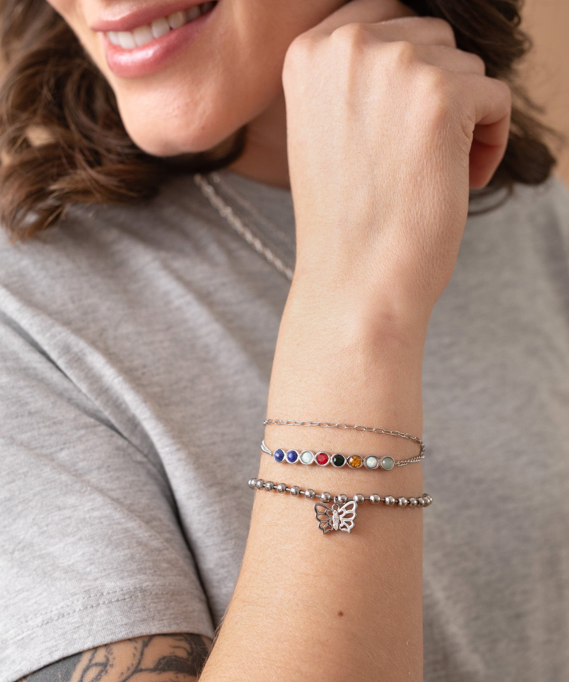 Butterfly Ball Chain Bracelet