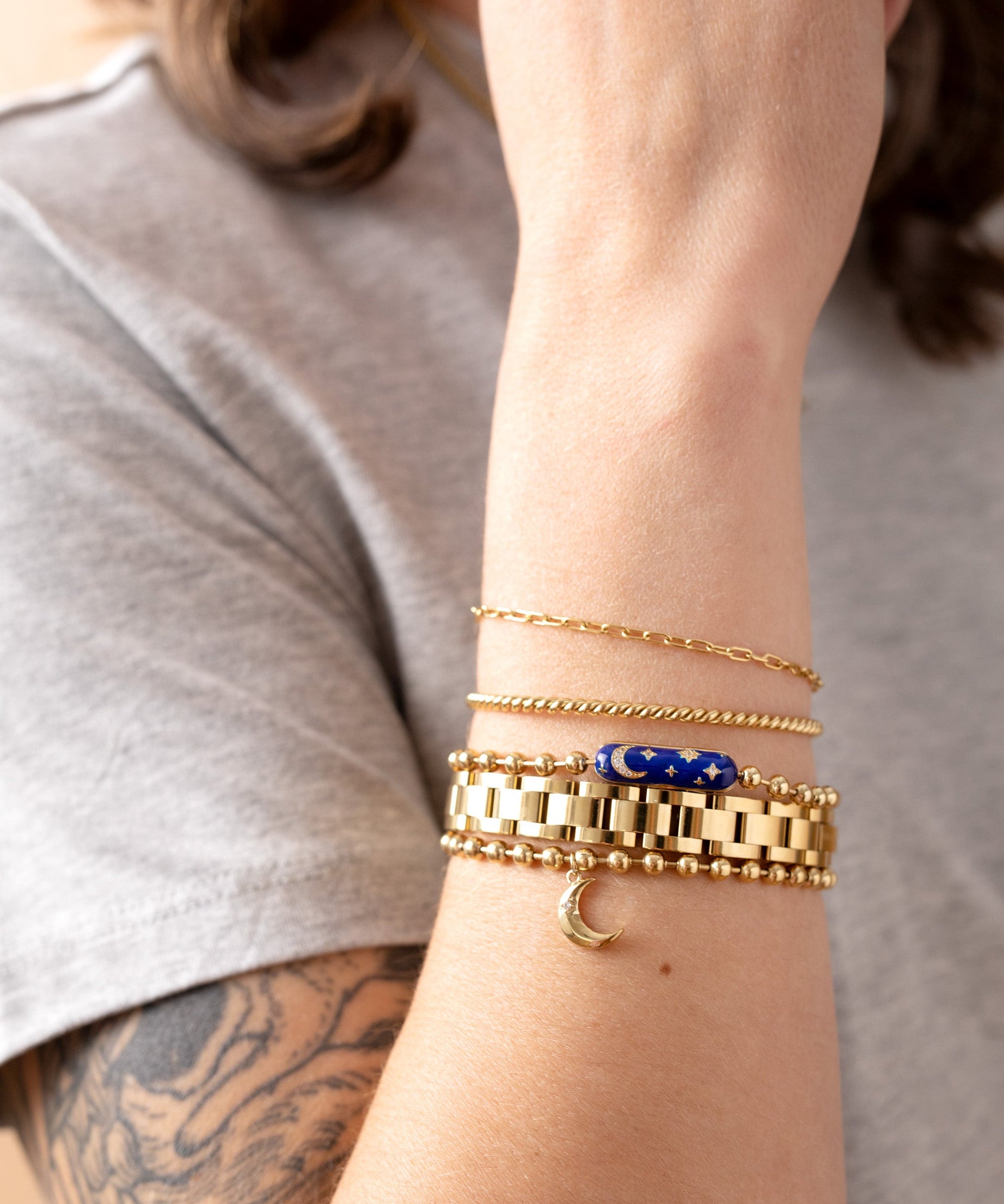 French Rope Charm Bracelet Cuff