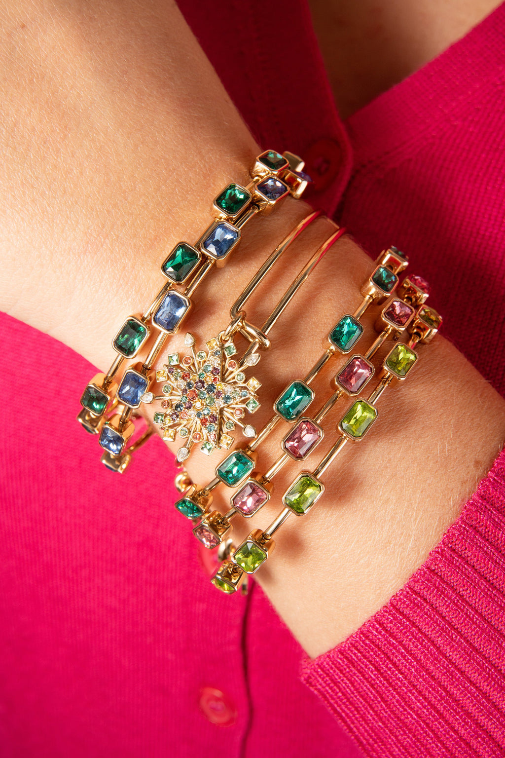 June Birthstone Emerald Cut Bangle