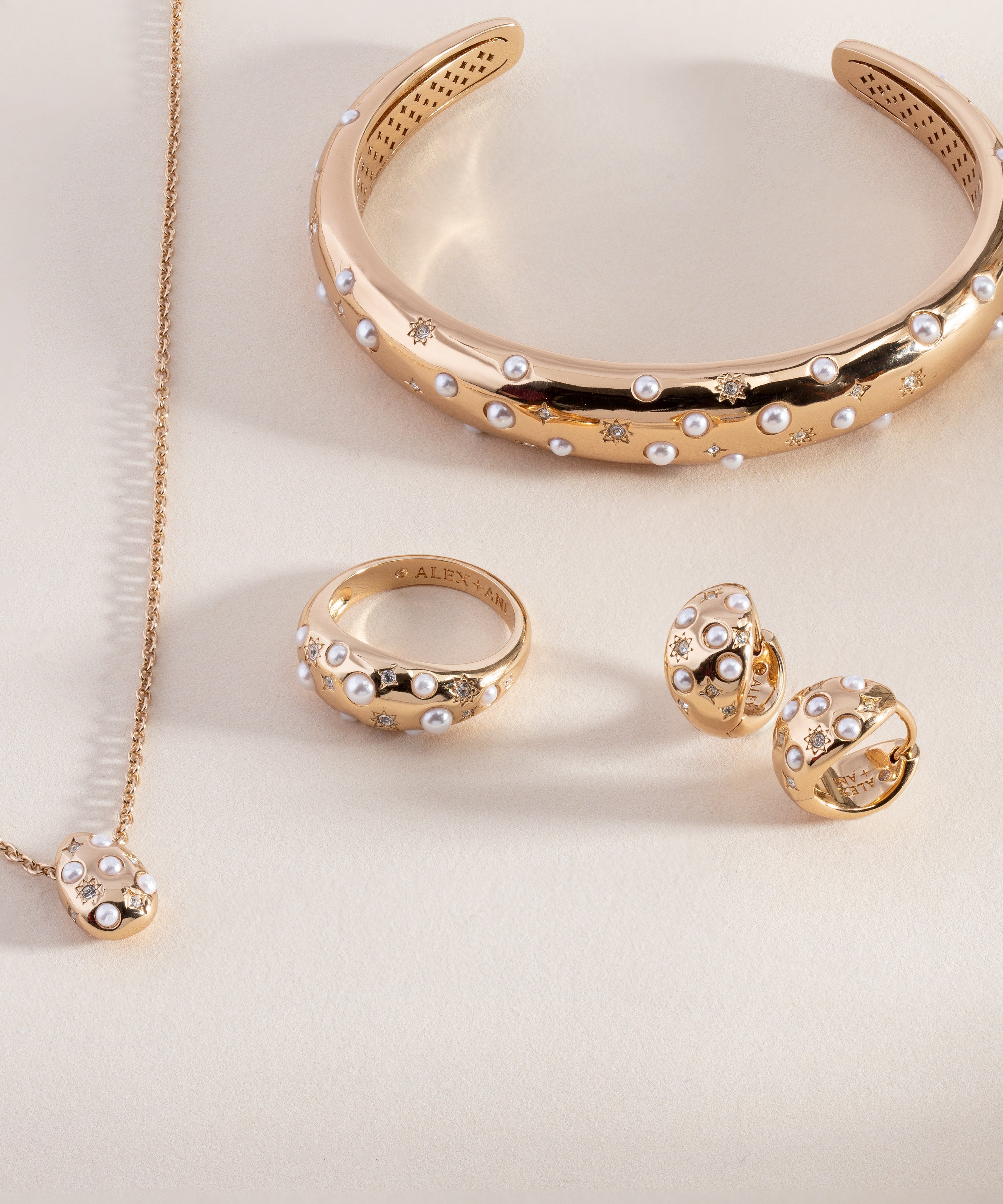 Pearl and Crystal Huggie Hoop Earrings