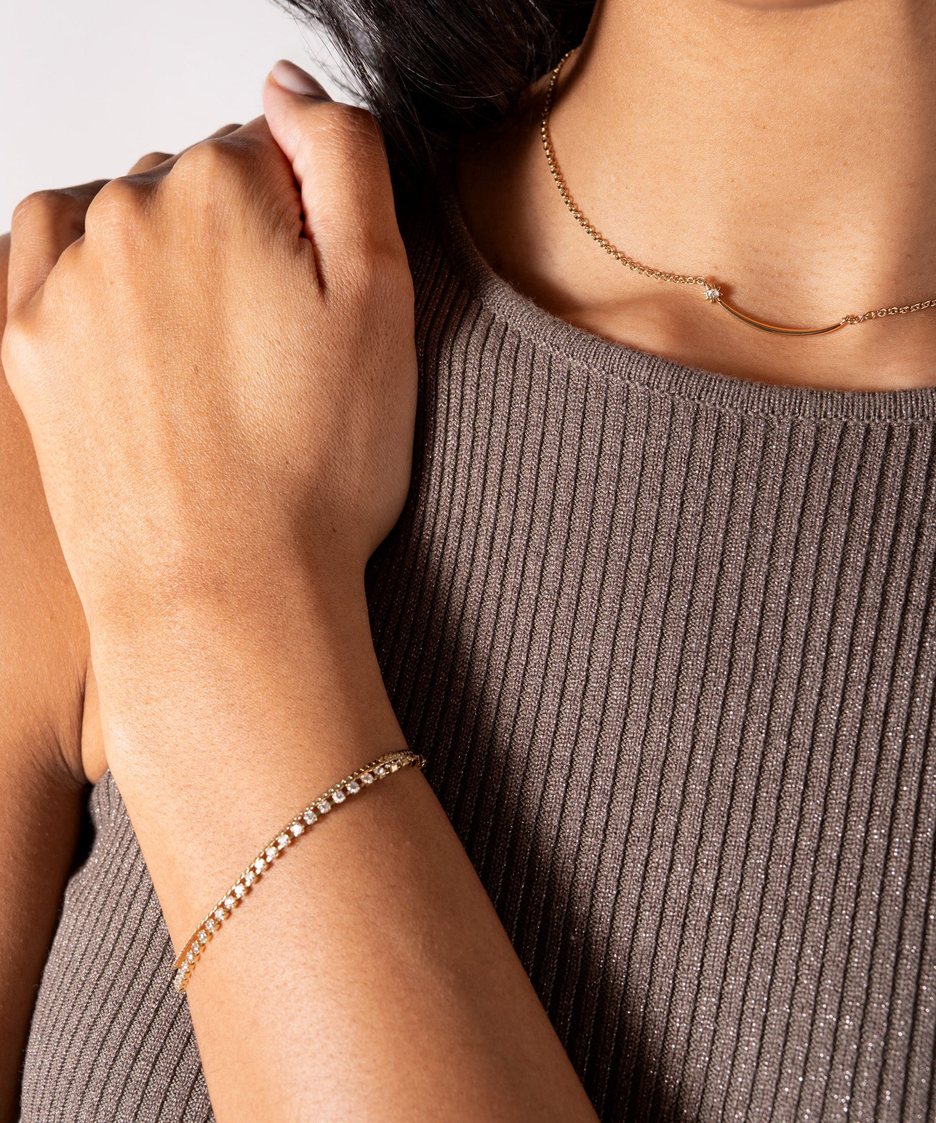 Double Strand Crystal Tennis Chain Bracelet