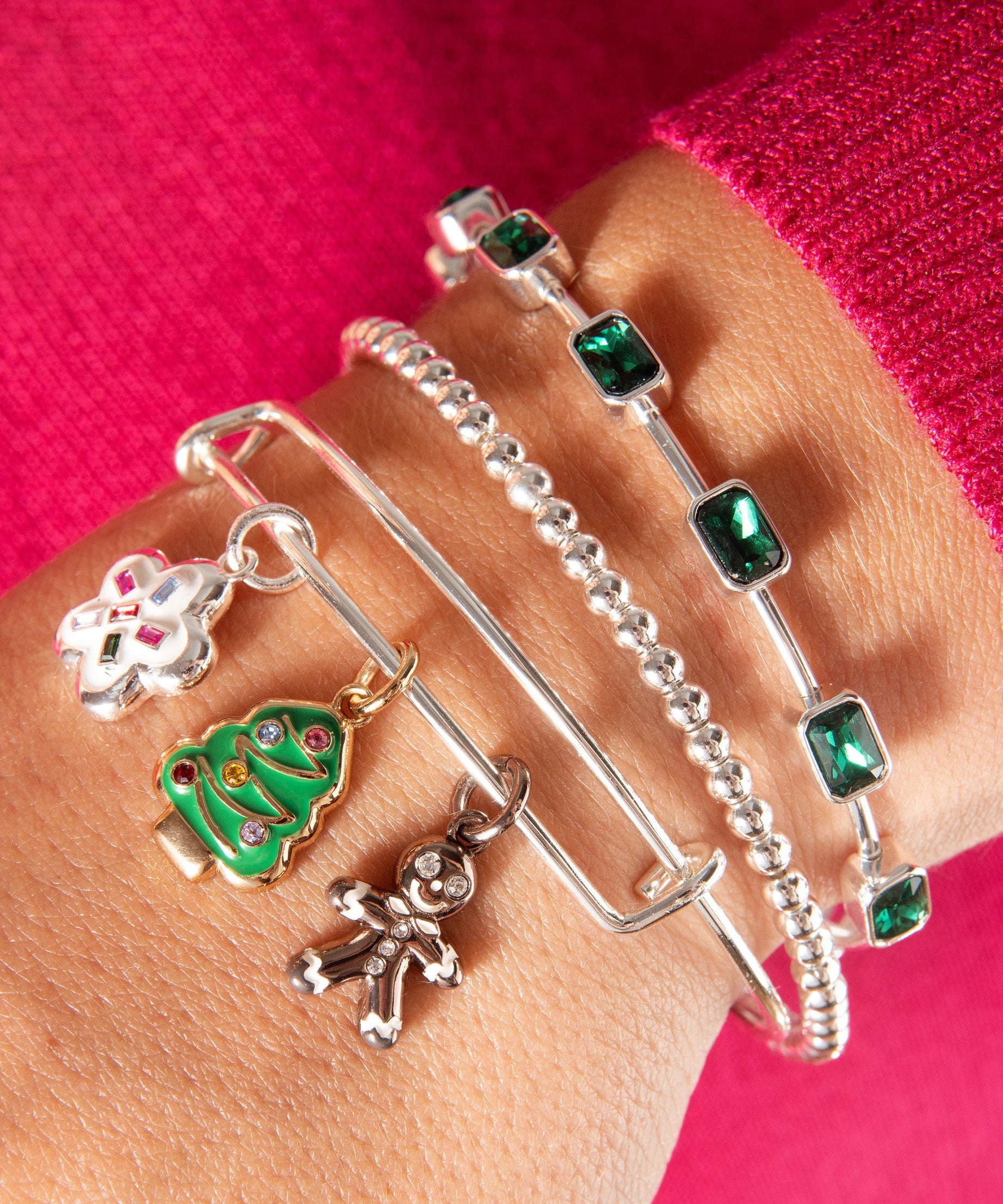 May Birthstone Emerald Cut Bangle