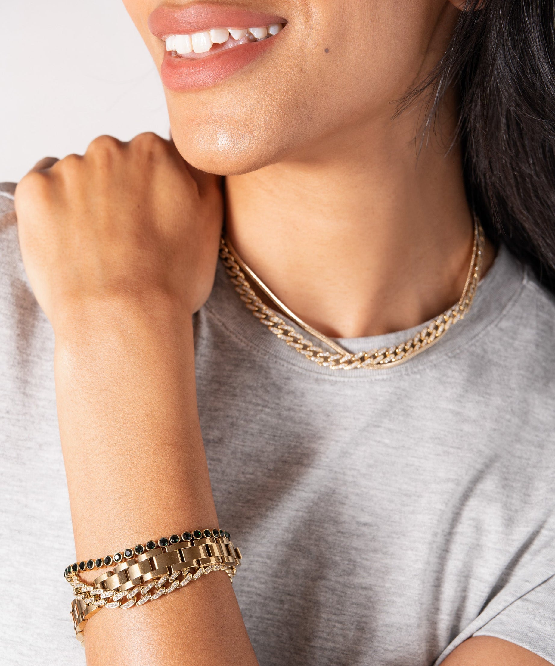 Crystal Pave Curb Chain Bracelet