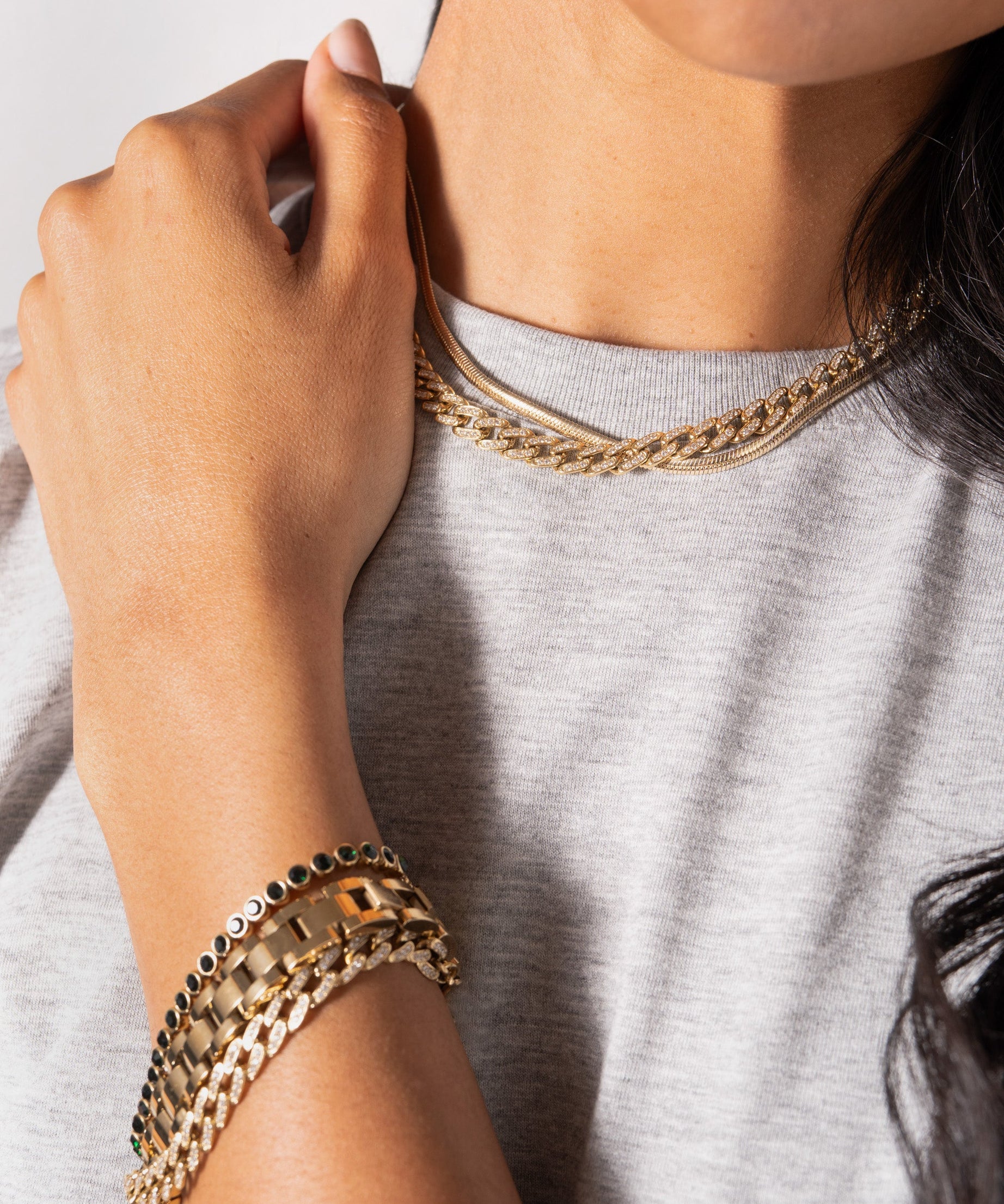 Crystal Pave Curb Chain Bracelet
