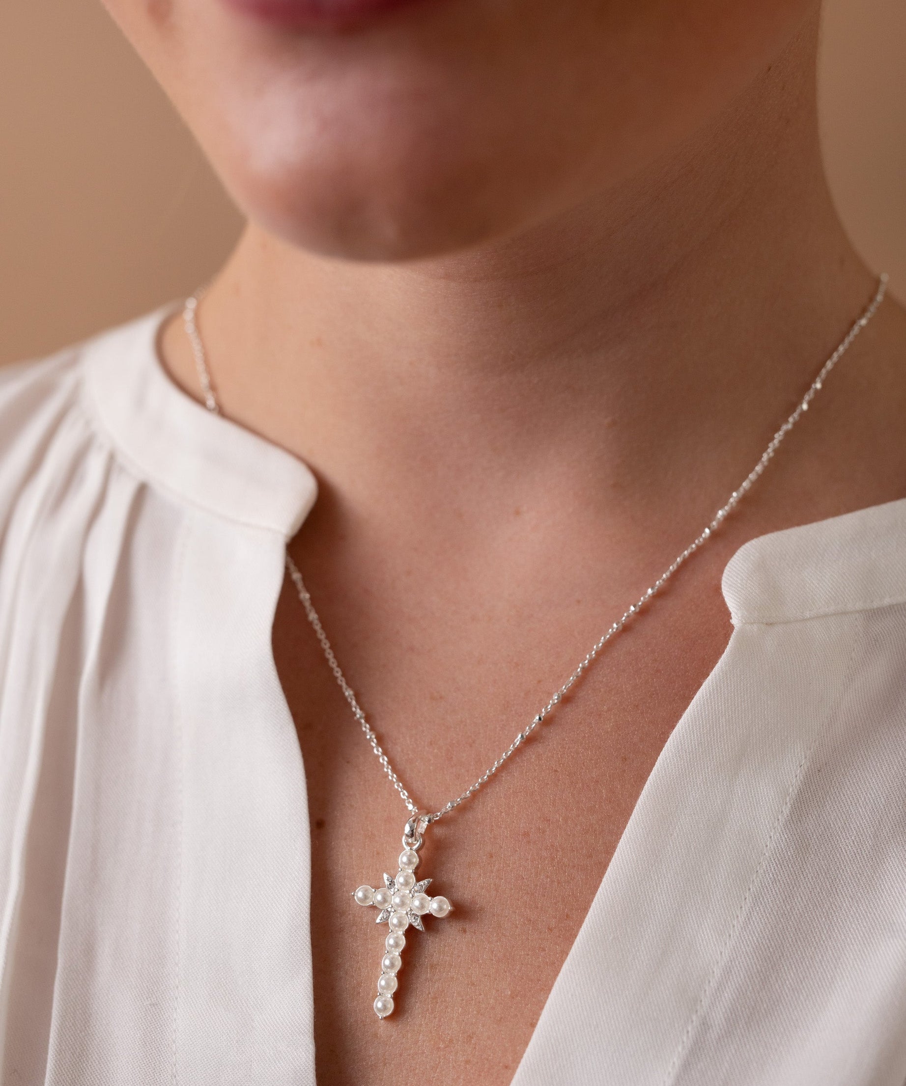 Divine Guides Cross Pendant Necklace