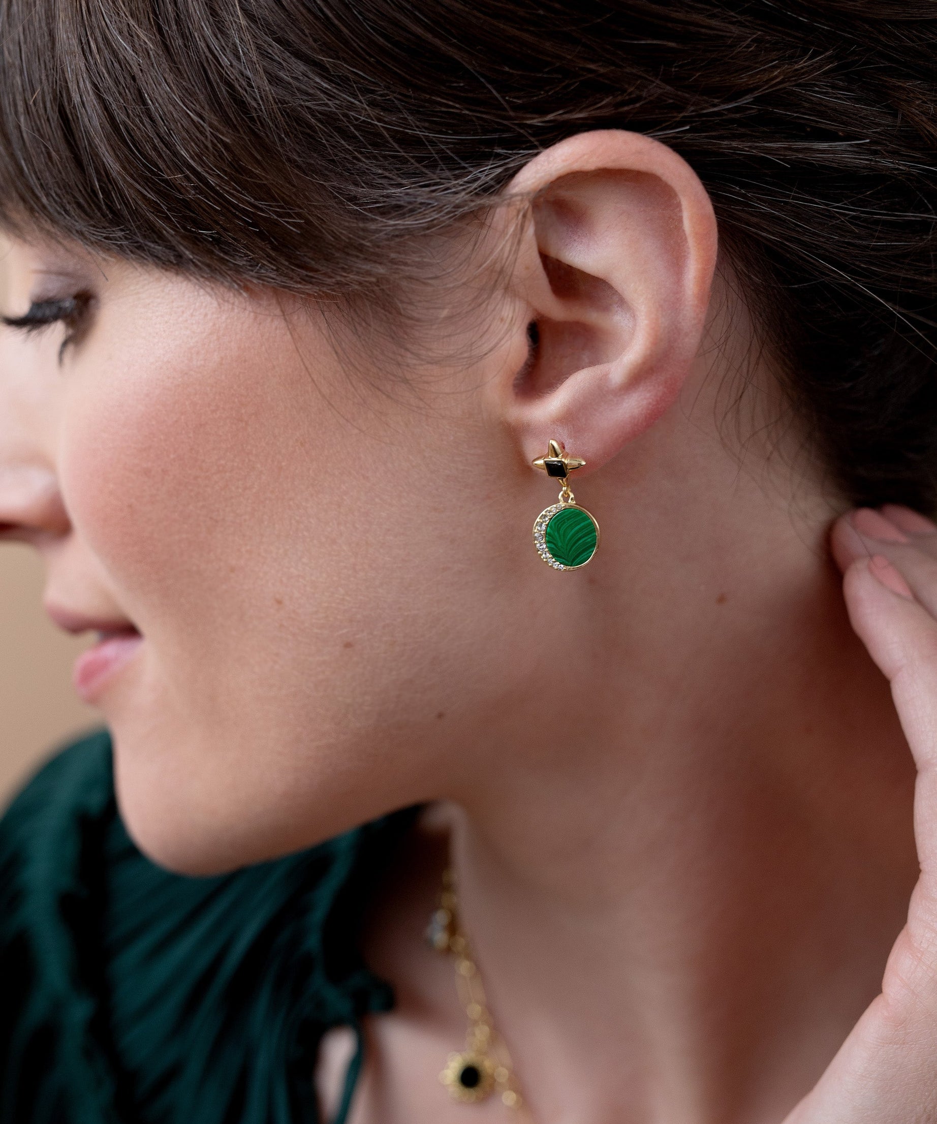 Malachite Drop Earrings