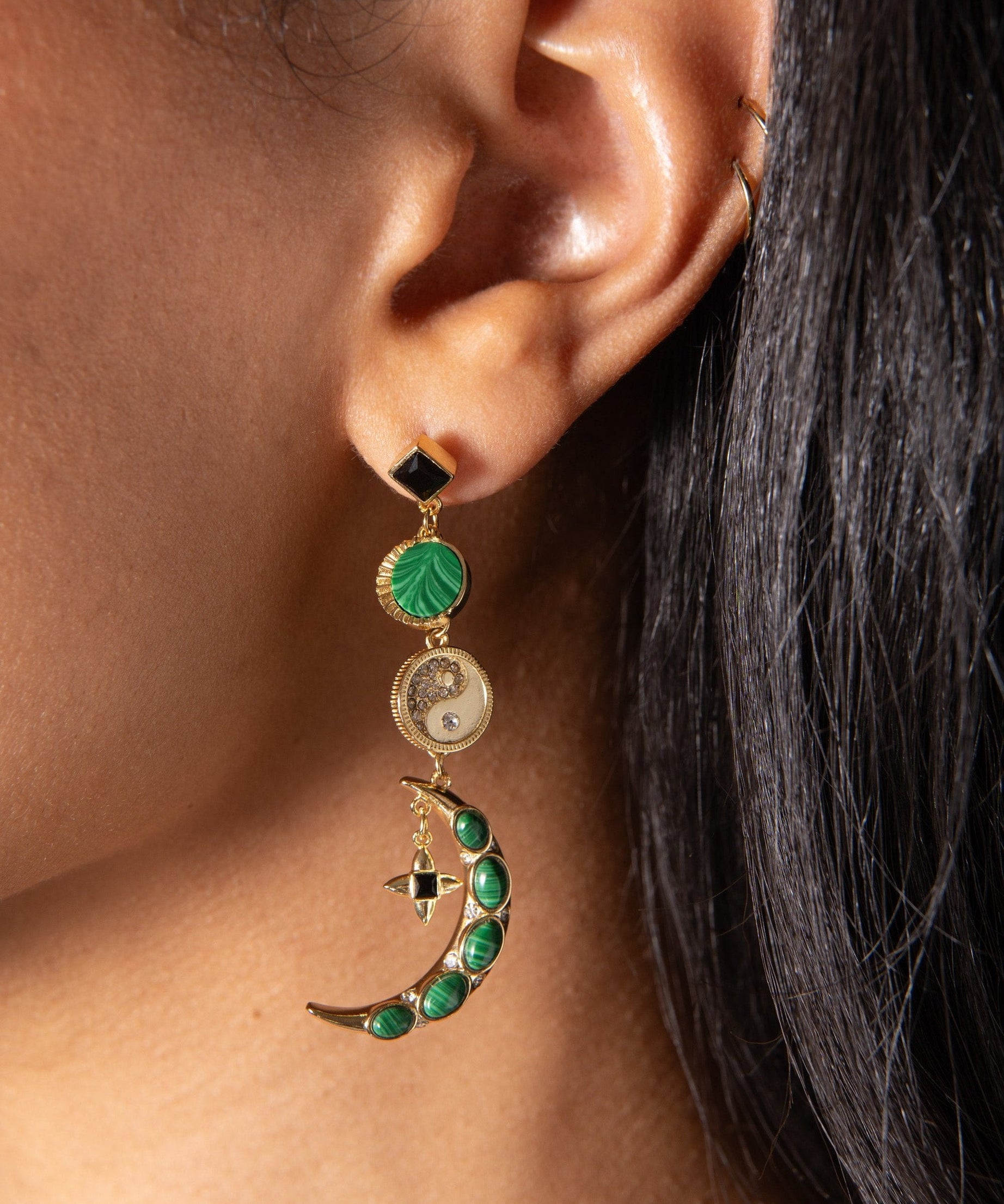 Malachite Charm Earrings
