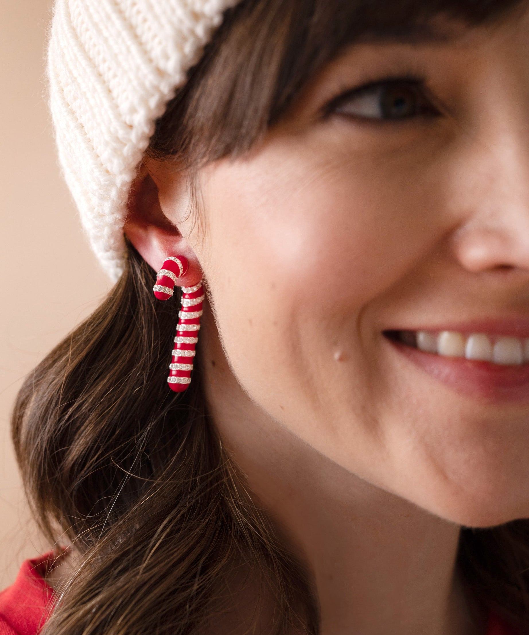 Candy Cane Front-Back Earrings